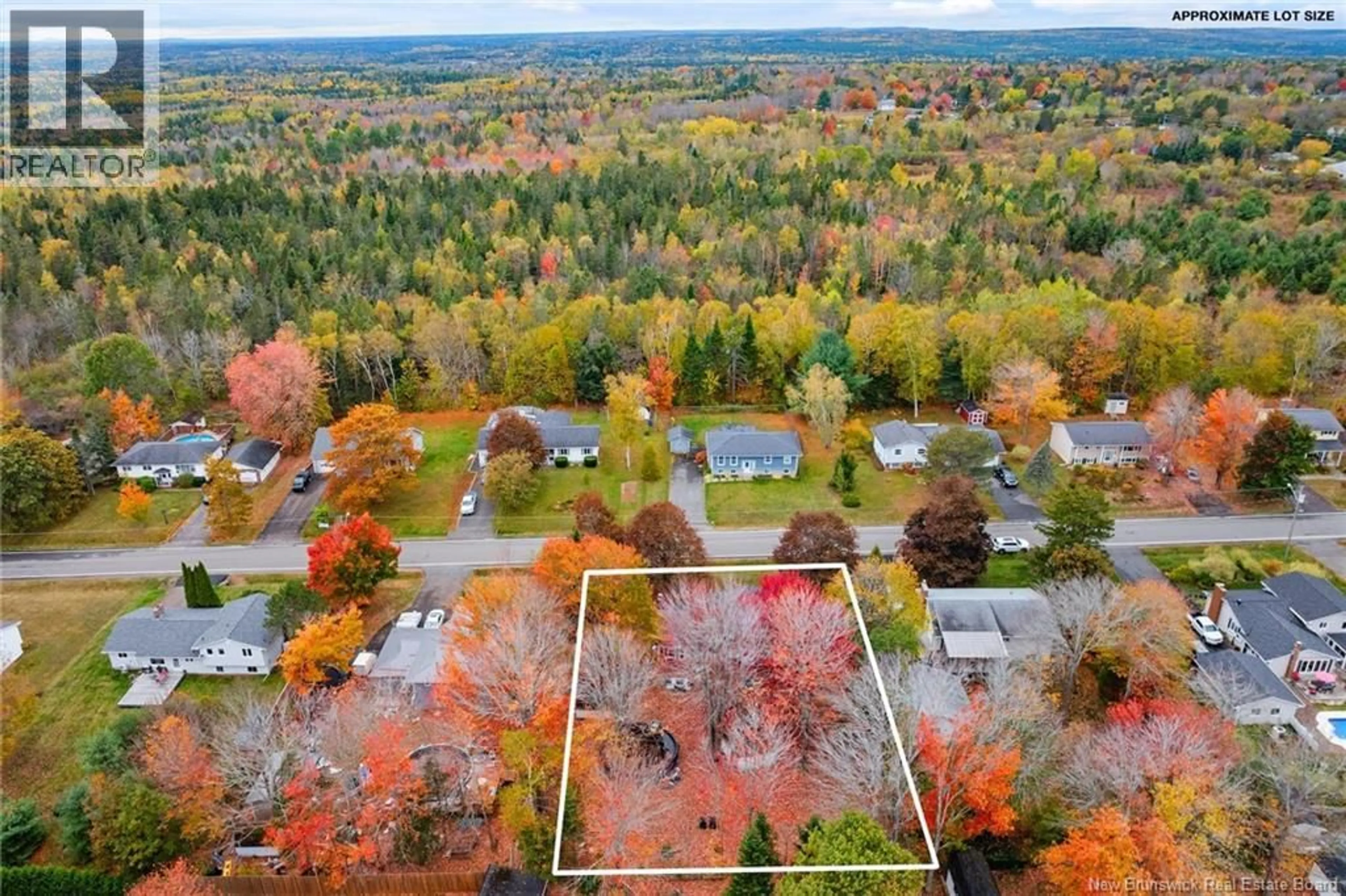 A pic from outside/outdoor area/front of a property/back of a property/a pic from drone, forest/trees view for 91 BRADSHAW DRIVE, New Maryland New Brunswick E3C1H1