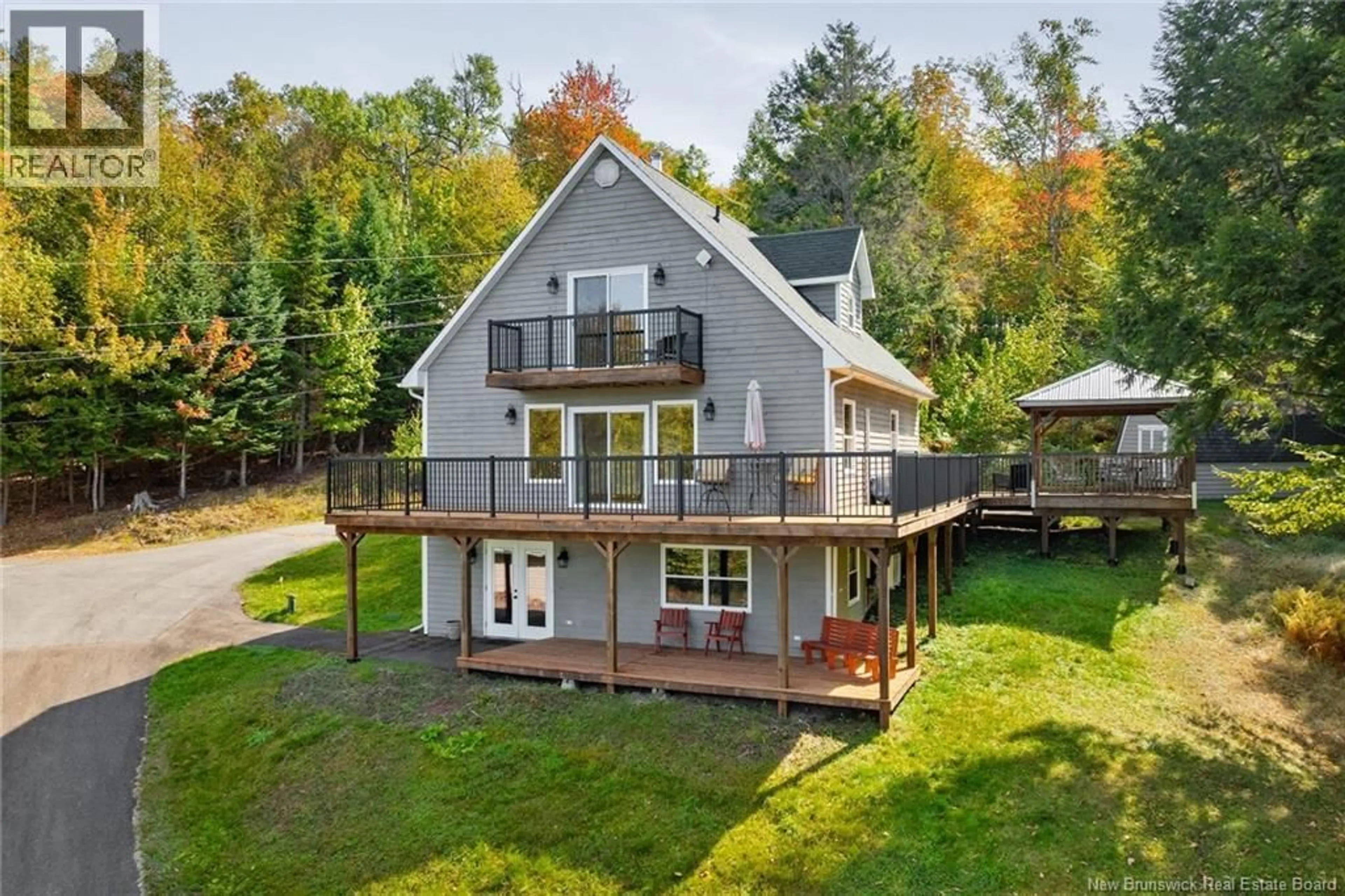 A pic from outside/outdoor area/front of a property/back of a property/a pic from drone, water/lake/river/ocean view for 211 JACKSON ROAD, Keswick Ridge New Brunswick E6L1V6