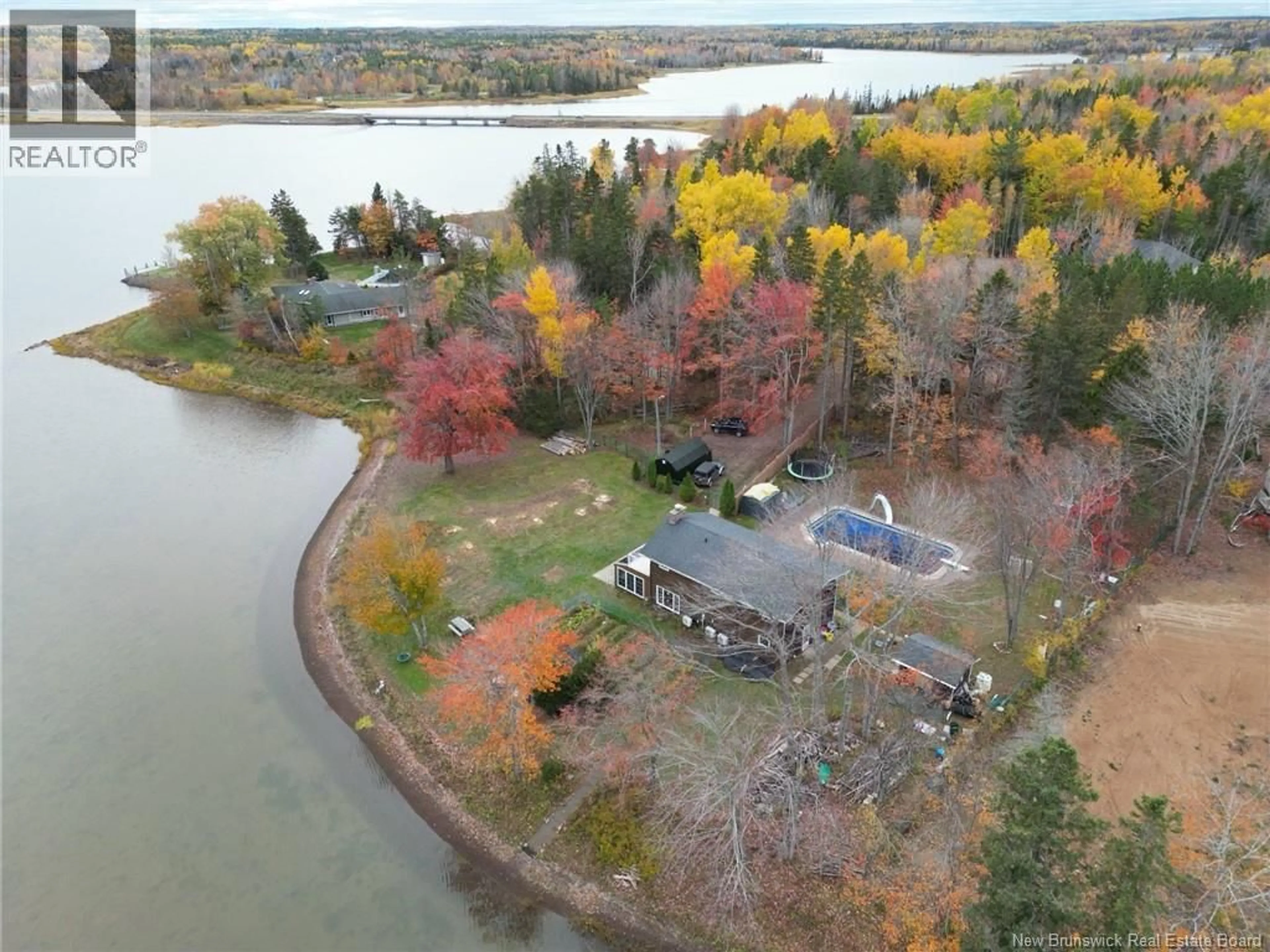 A pic from outside/outdoor area/front of a property/back of a property/a pic from drone, water/lake/river/ocean view for 74 SOLEIL, Grand-Barachois New Brunswick E4P8M3