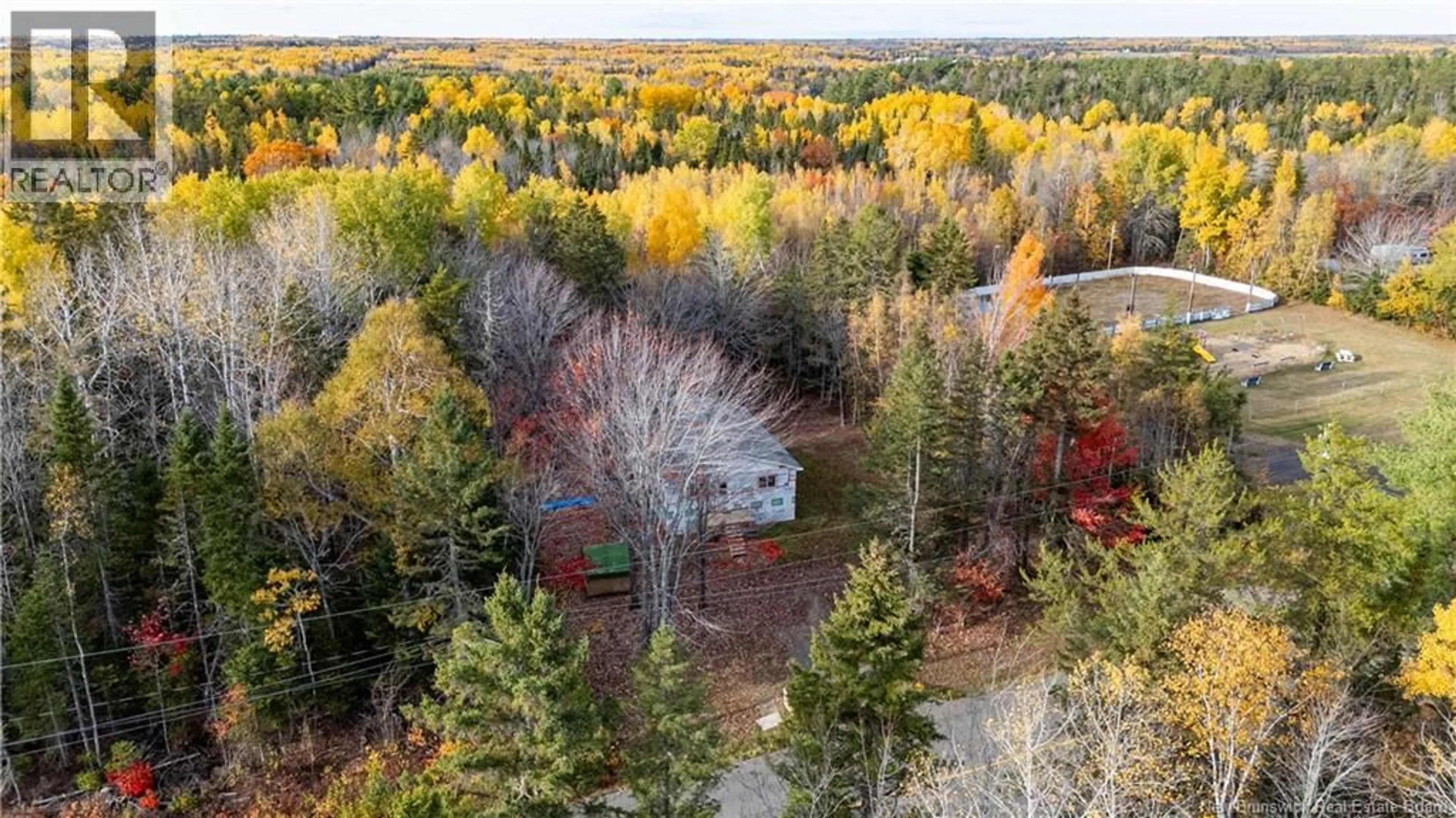 A pic from outside/outdoor area/front of a property/back of a property/a pic from drone, forest/trees view for 2880 ROUTE 510, Targettville New Brunswick E4T1V9
