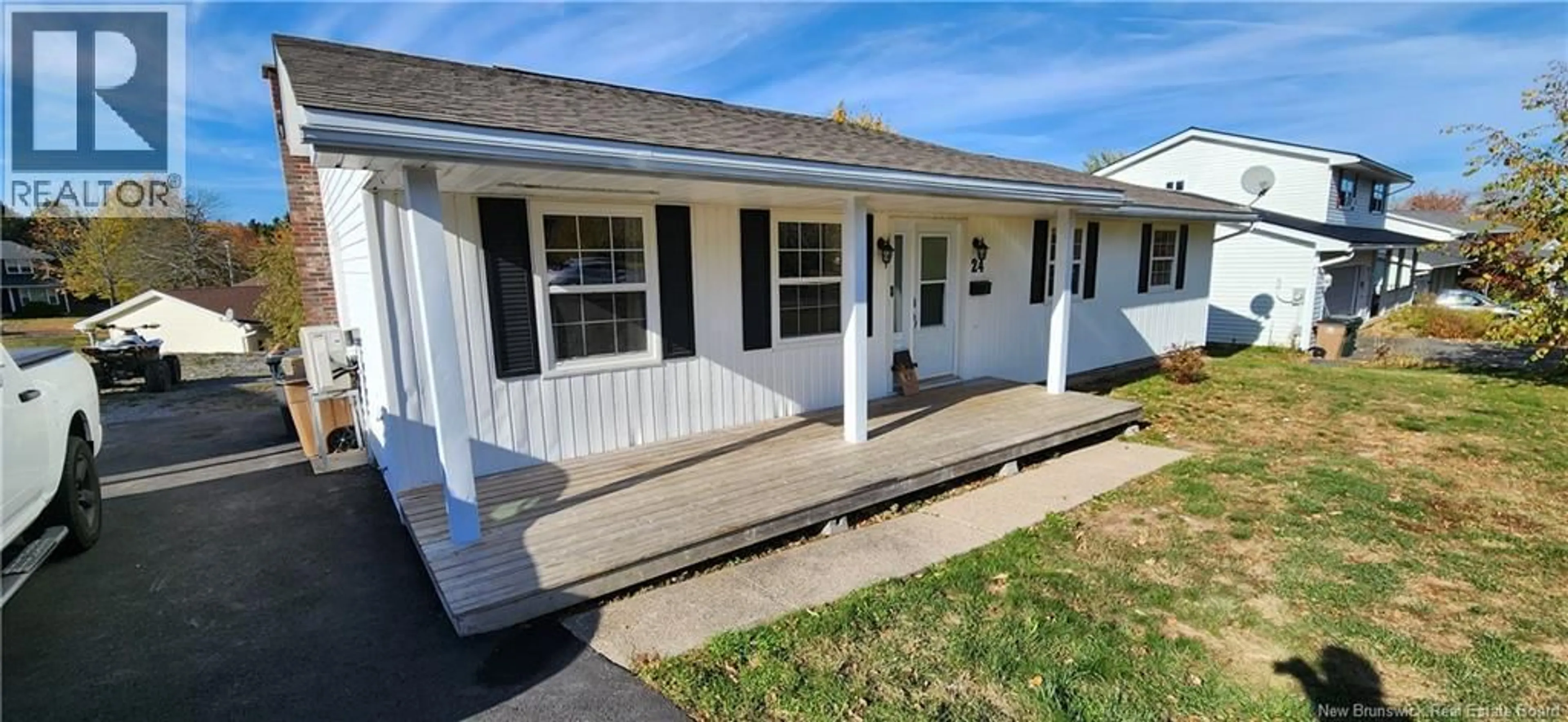 Home with vinyl exterior material, street for 24 SANDALWOOD CRESCENT, Saint John New Brunswick E2M5L3