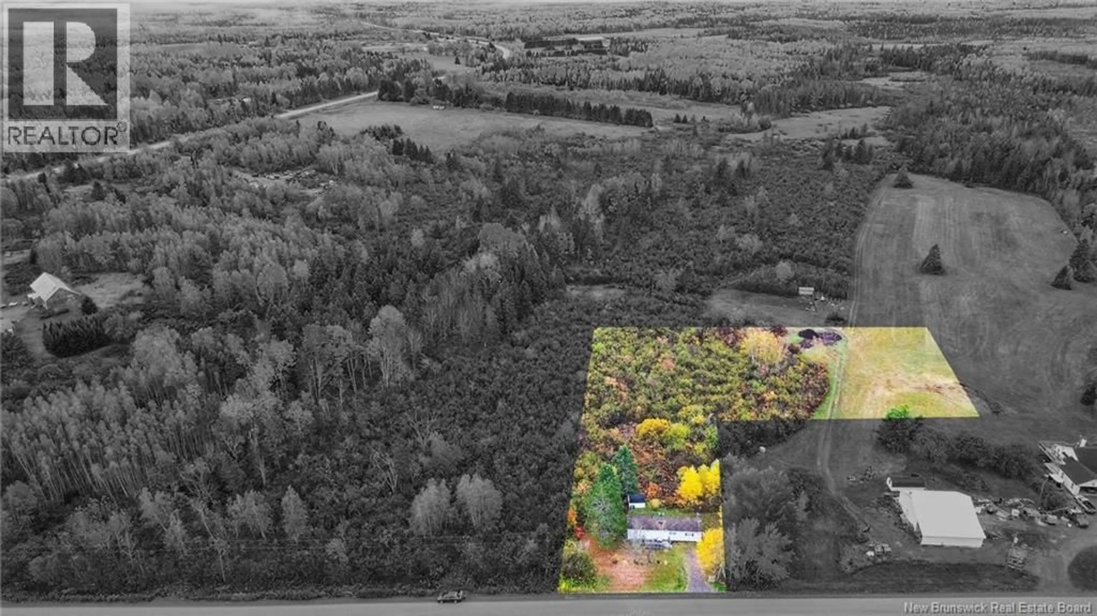 A pic from outside/outdoor area/front of a property/back of a property/a pic from drone, forest/trees view for 410 SCOTT ROAD, River Glade New Brunswick E4Z3P9