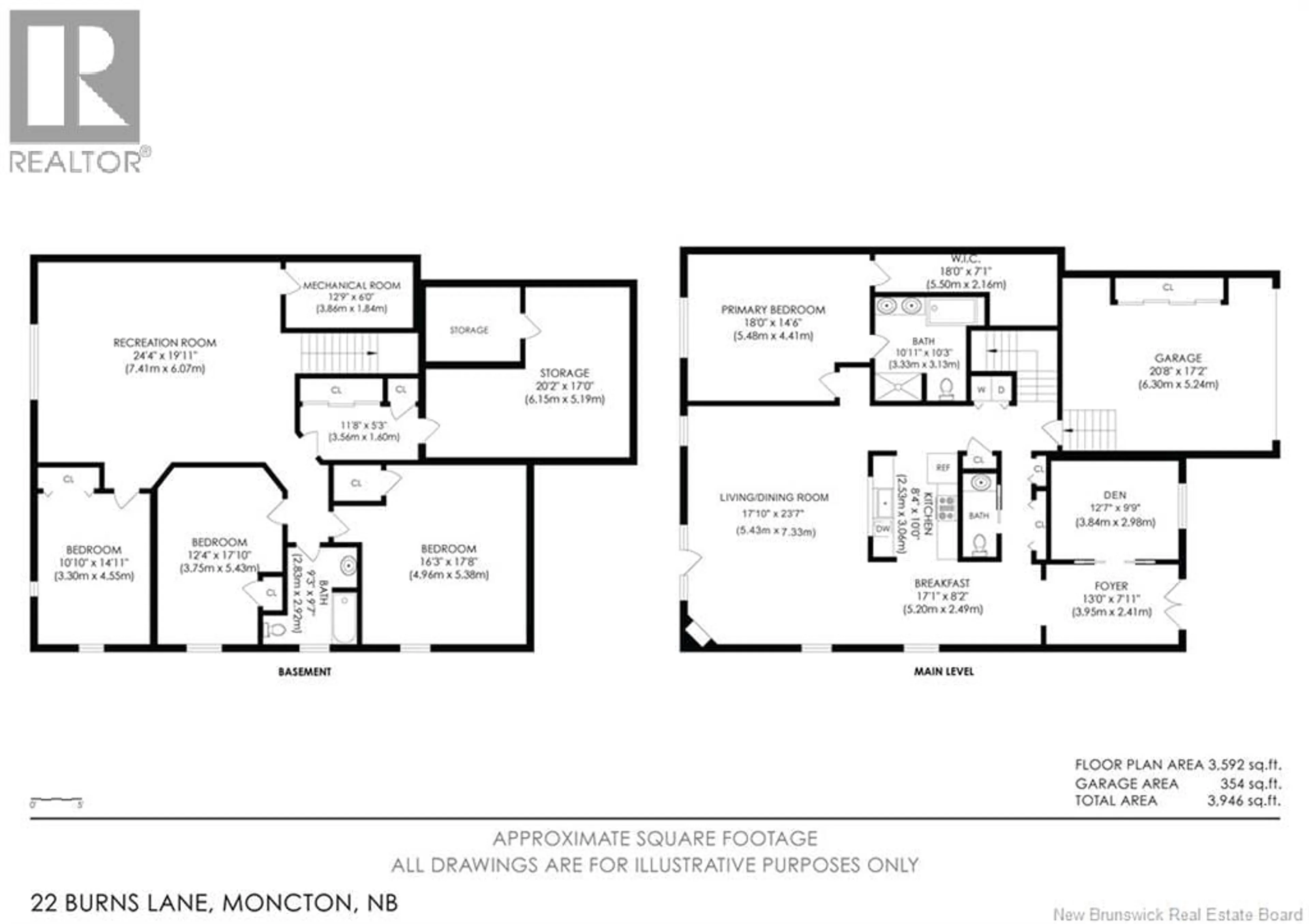 Floor plan for 22 BURNS LANE, Moncton New Brunswick E1E0A5