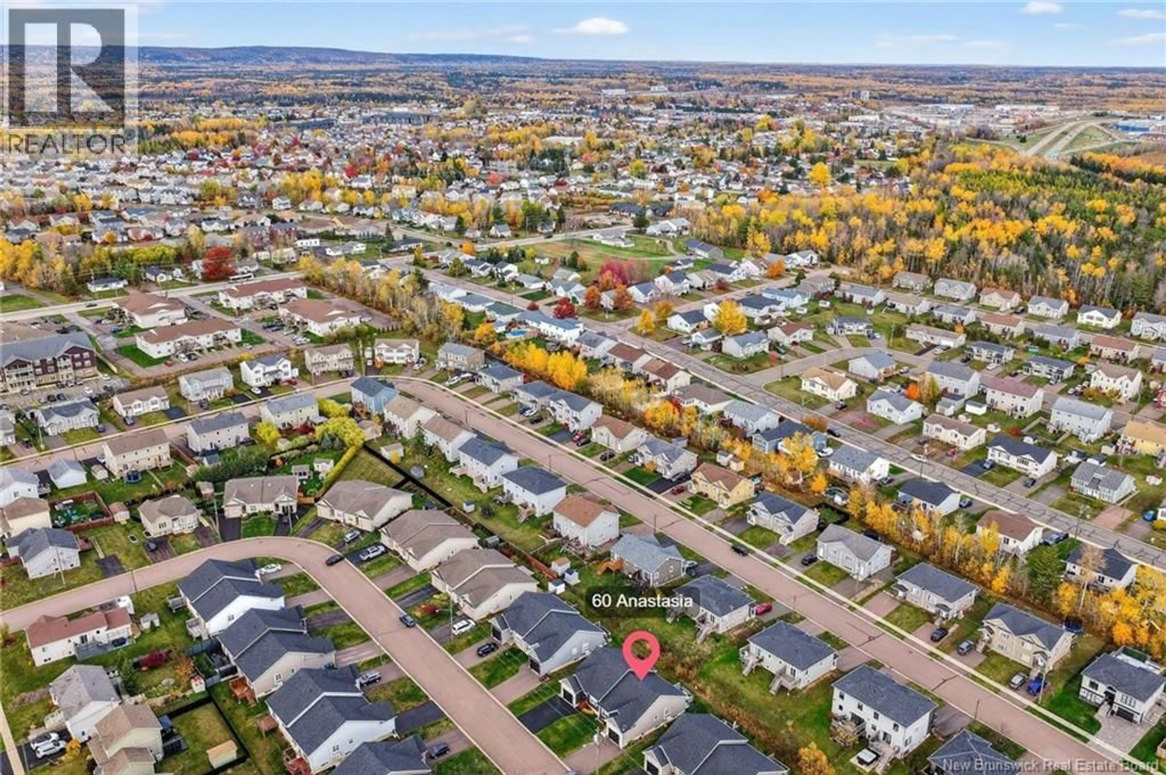 A pic from outside/outdoor area/front of a property/back of a property/a pic from drone, street for 60 ANASTASIA CRESCENT, Moncton New Brunswick E1E0E4