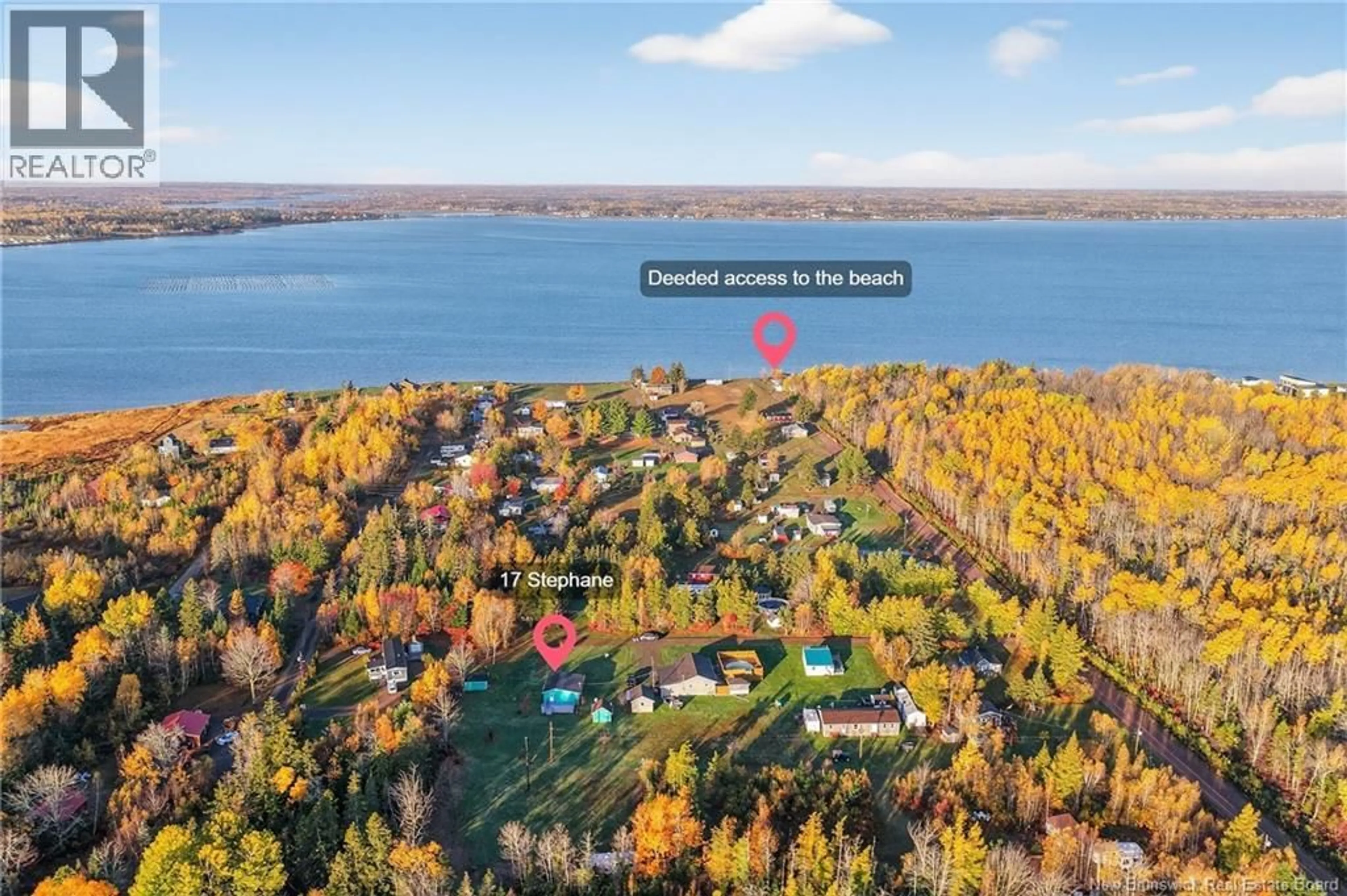 A pic from outside/outdoor area/front of a property/back of a property/a pic from drone, water/lake/river/ocean view for 17 STEPHANE, Grande-Digue New Brunswick E4R5T2