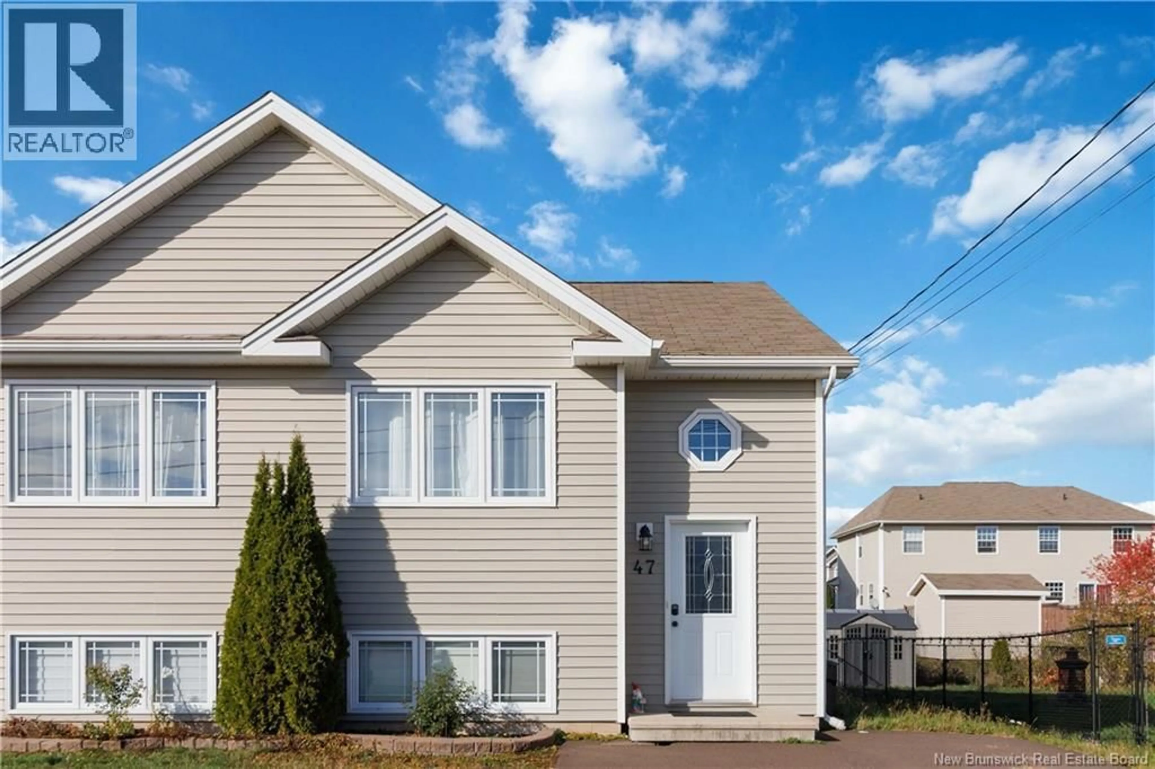 Home with vinyl exterior material, street for 47 NUGENT, Dieppe New Brunswick E1A0S7