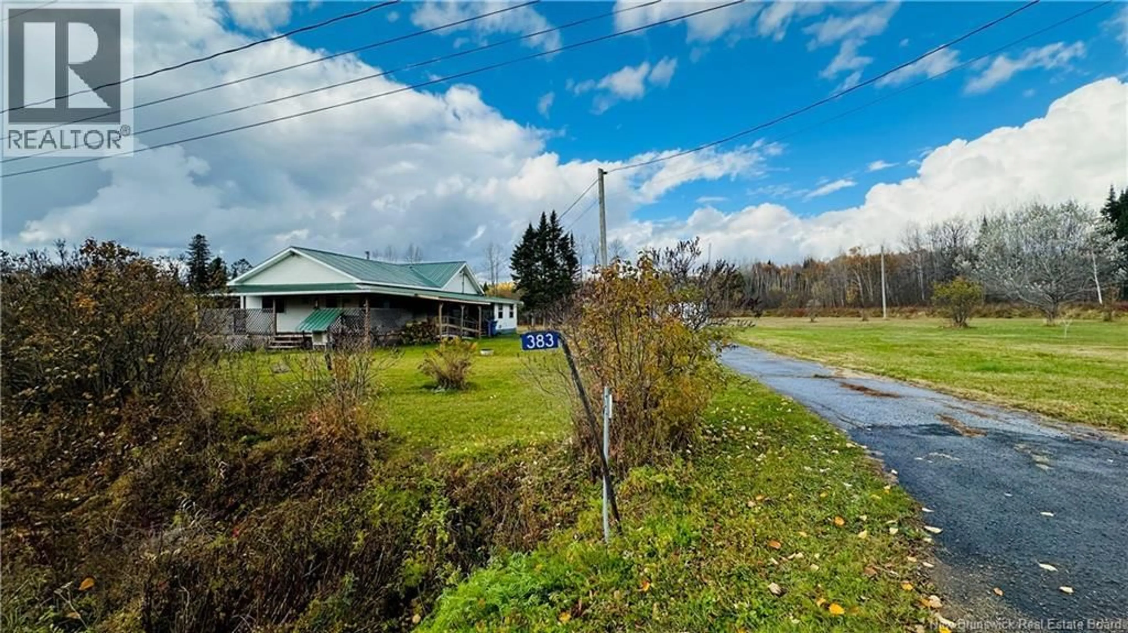 A pic from outside/outdoor area/front of a property/back of a property/a pic from drone, water/lake/river/ocean view for 383 LUMBER ROAD, Peel New Brunswick E7L4E1