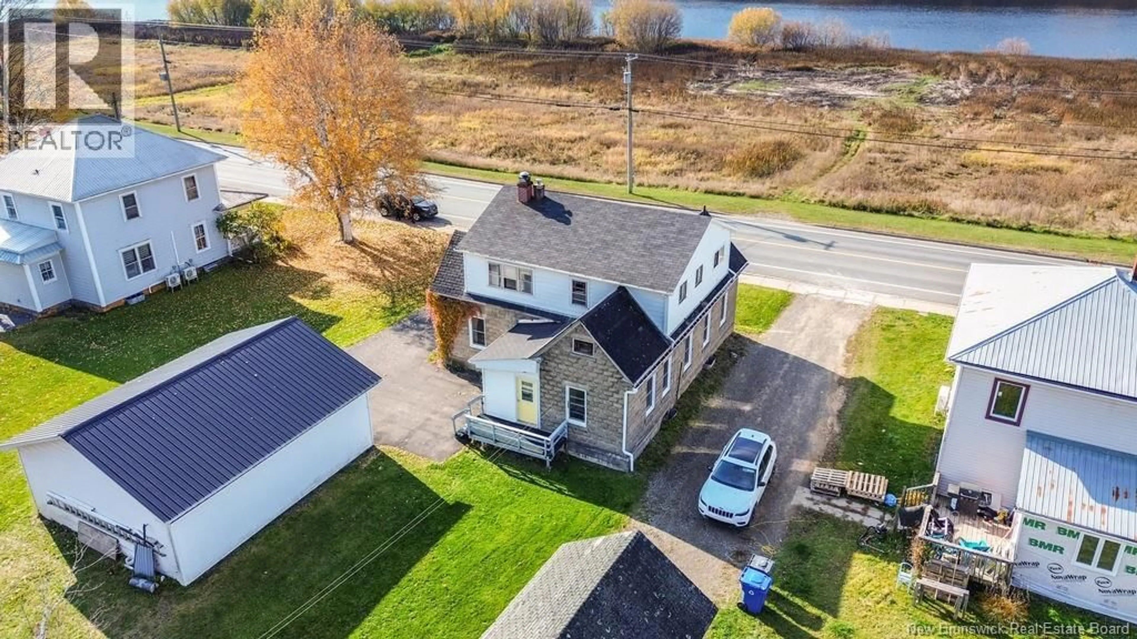 A pic from outside/outdoor area/front of a property/back of a property/a pic from drone, water/lake/river/ocean view for 296 MAIN STREET, Hartland New Brunswick E7P2M8