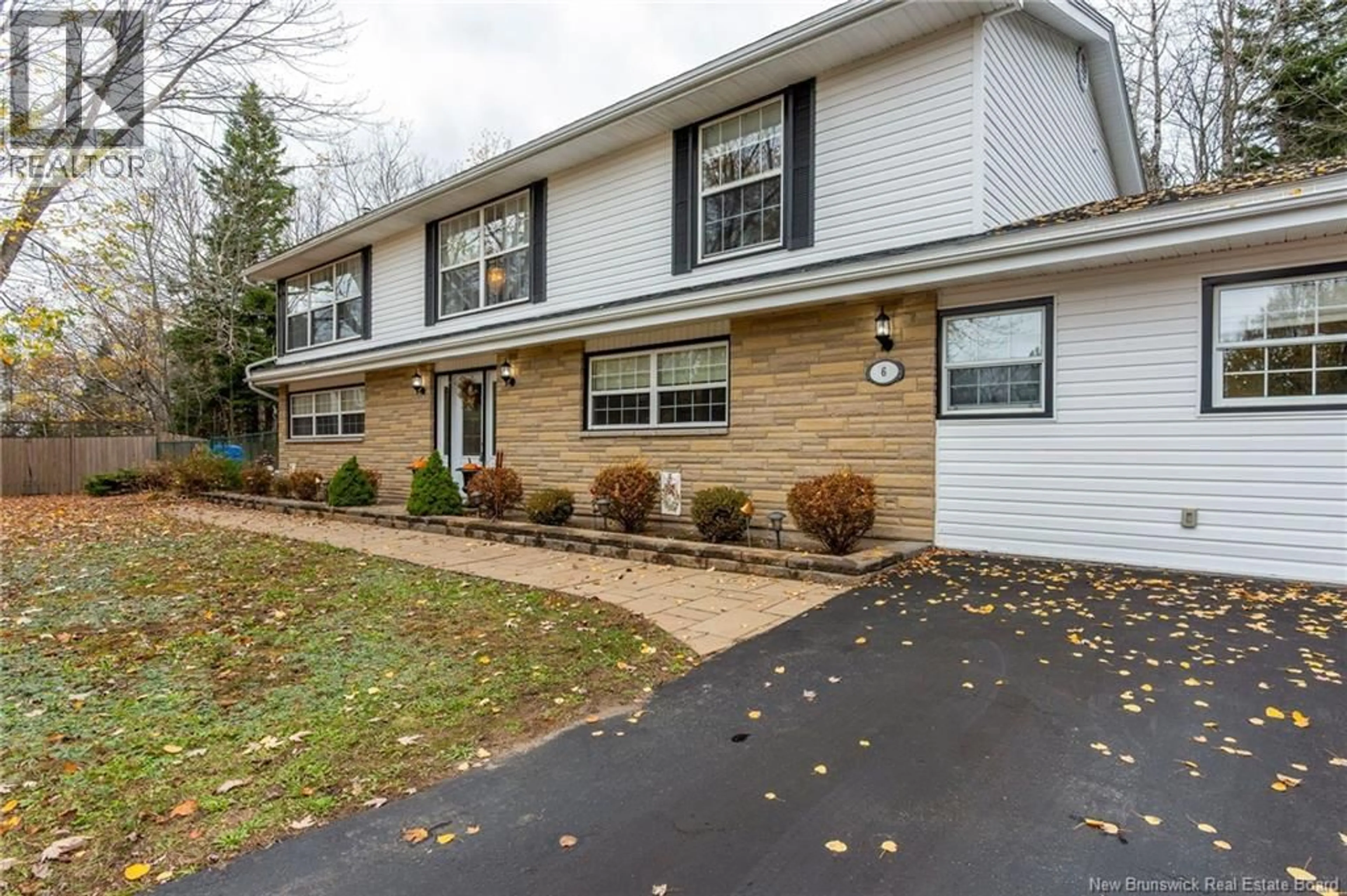 Home with vinyl exterior material, street for 6 LORI COURT, Saint John New Brunswick E2E2J5