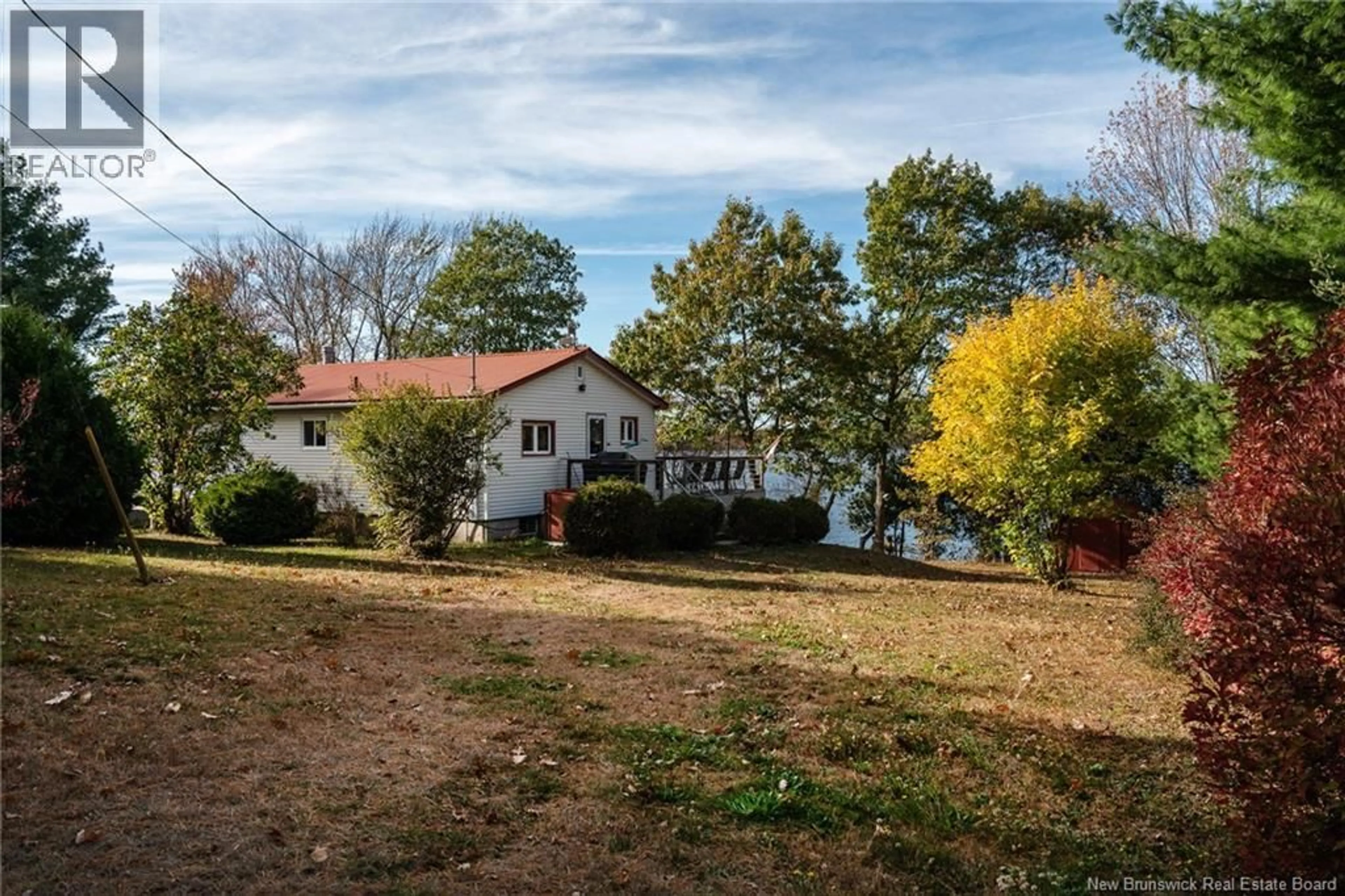 A pic from outside/outdoor area/front of a property/back of a property/a pic from drone, water/lake/river/ocean view for 16 PINE TREE LANE, Youngs Cove New Brunswick E4C2M6