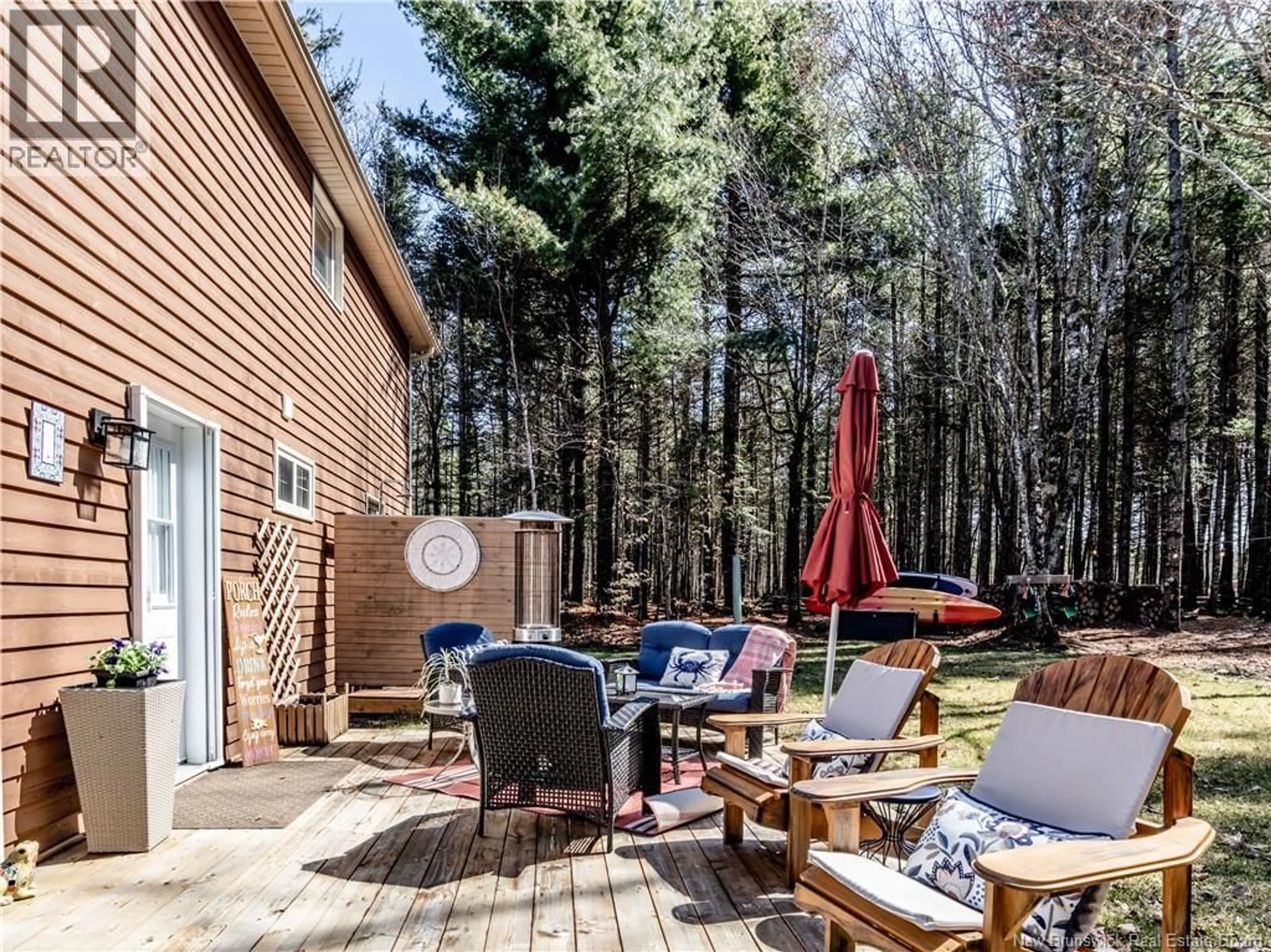 Patio, forest/trees view for 129 DO-RAY CHALETS ROAD, Childs Creek New Brunswick E4W2N4