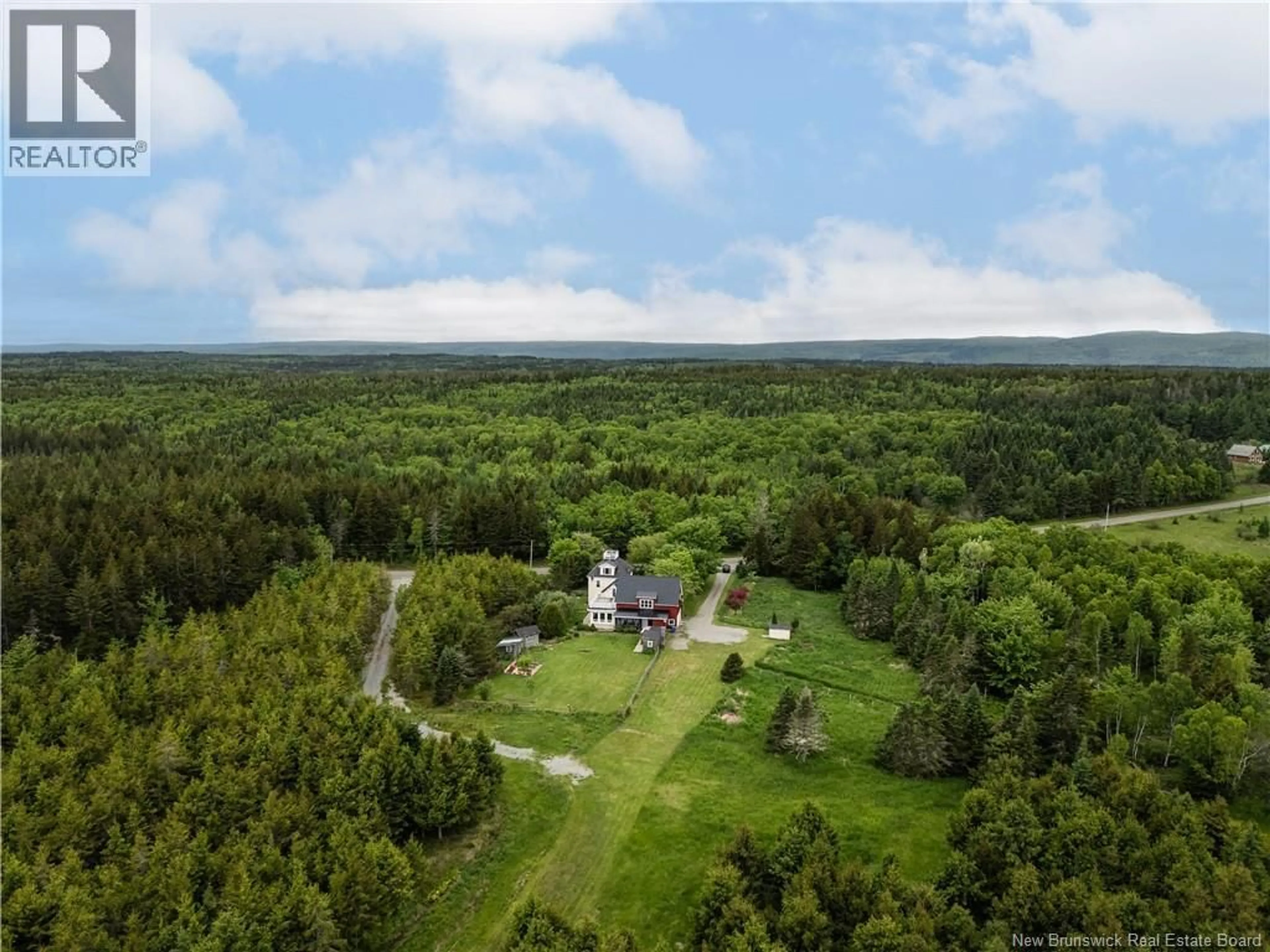 A pic from outside/outdoor area/front of a property/back of a property/a pic from drone, forest/trees view for 575 ROUTE 915, Harvey New Brunswick E4H3S6