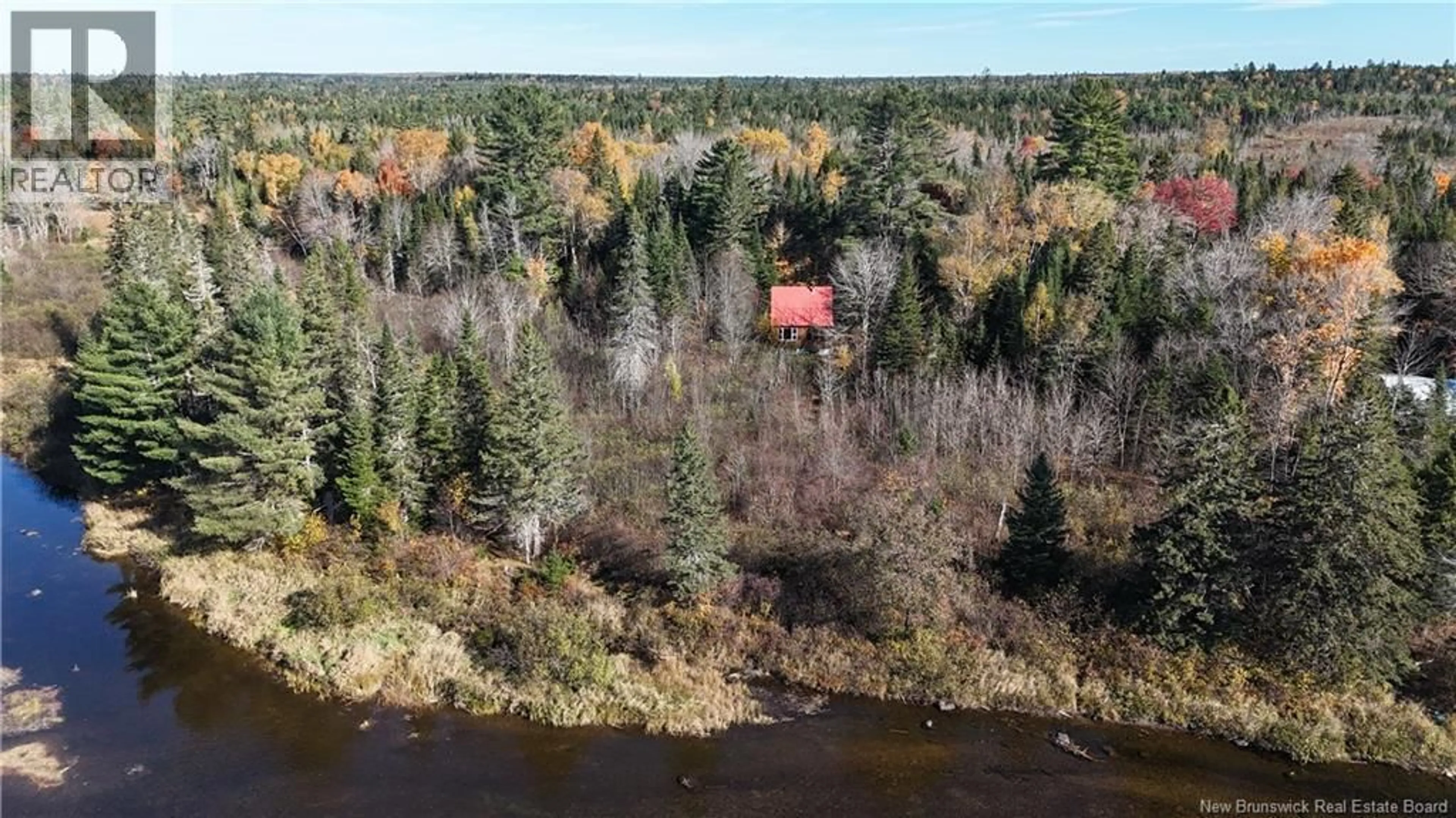 A pic from outside/outdoor area/front of a property/back of a property/a pic from drone, forest/trees view for 92-5 LOON BAY ROAD, Saint James New Brunswick E5A1H8