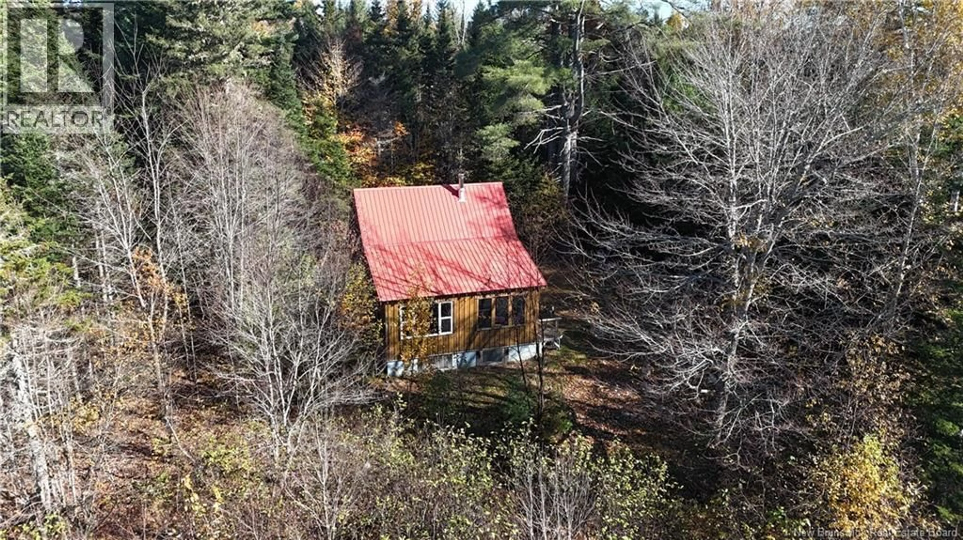 A pic from outside/outdoor area/front of a property/back of a property/a pic from drone, forest/trees view for 92-5 LOON BAY ROAD, Saint James New Brunswick E5A1H8