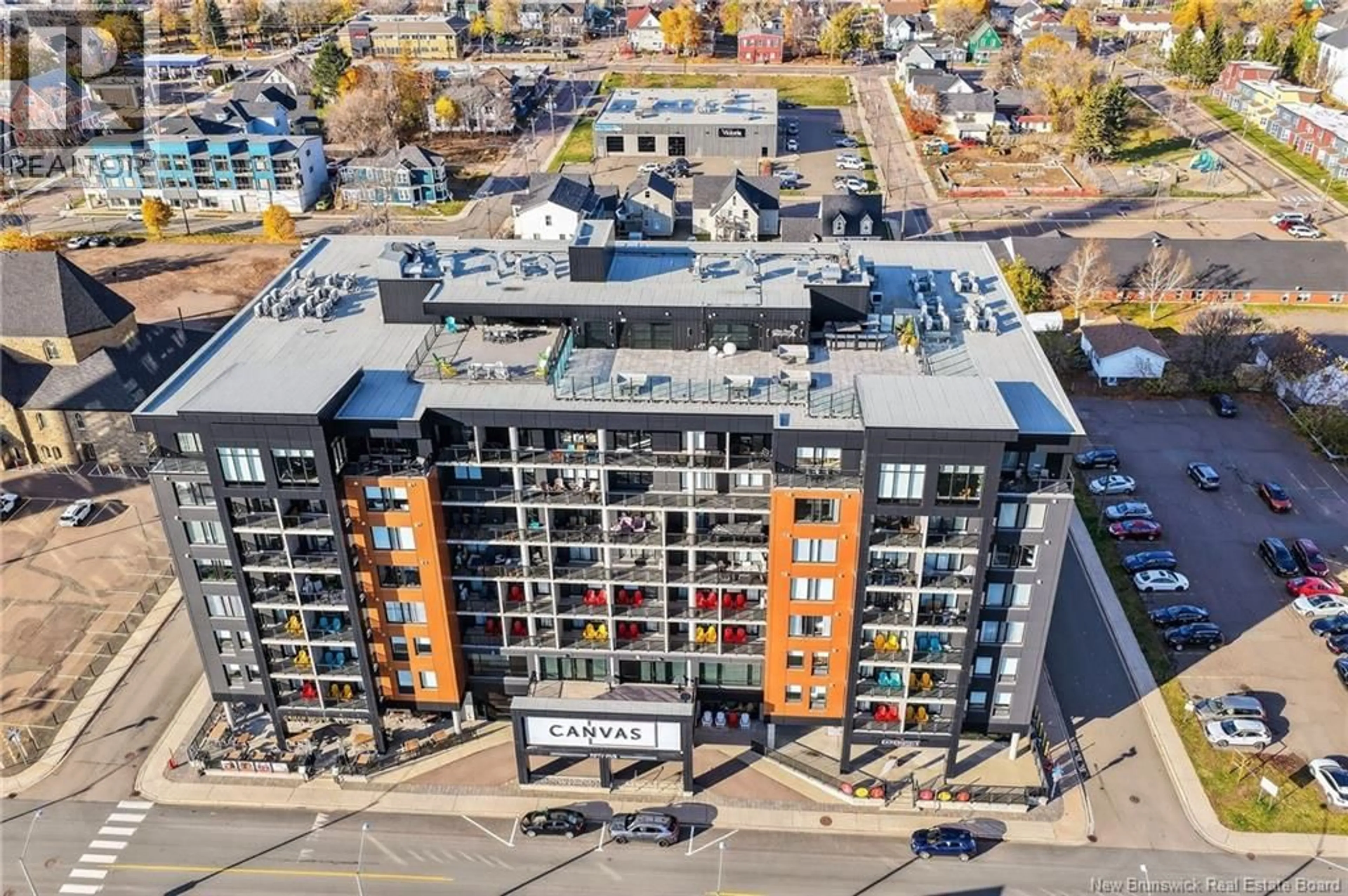 A pic from outside/outdoor area/front of a property/back of a property/a pic from drone, building for 606 - 55 QUEEN STREET, Moncton New Brunswick E1C1K2