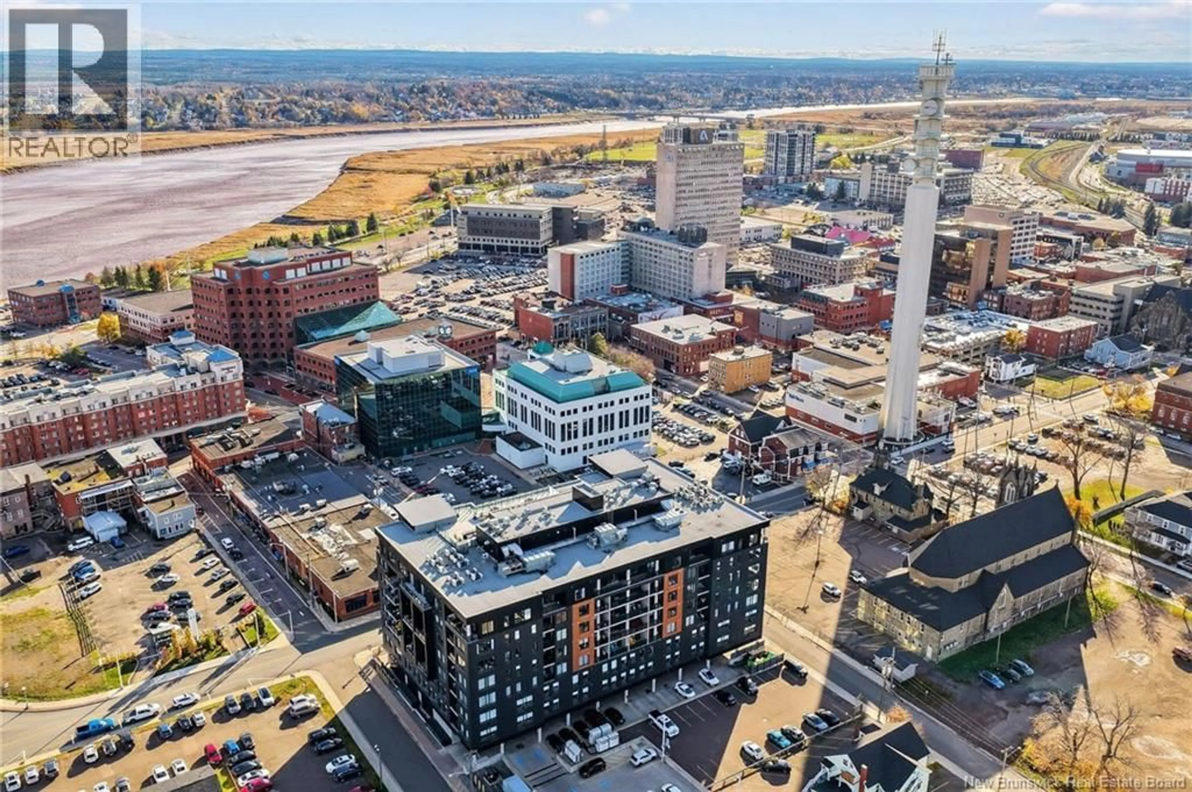 A pic from outside/outdoor area/front of a property/back of a property/a pic from drone, city buildings view from balcony for 606 - 55 QUEEN STREET, Moncton New Brunswick E1C1K2