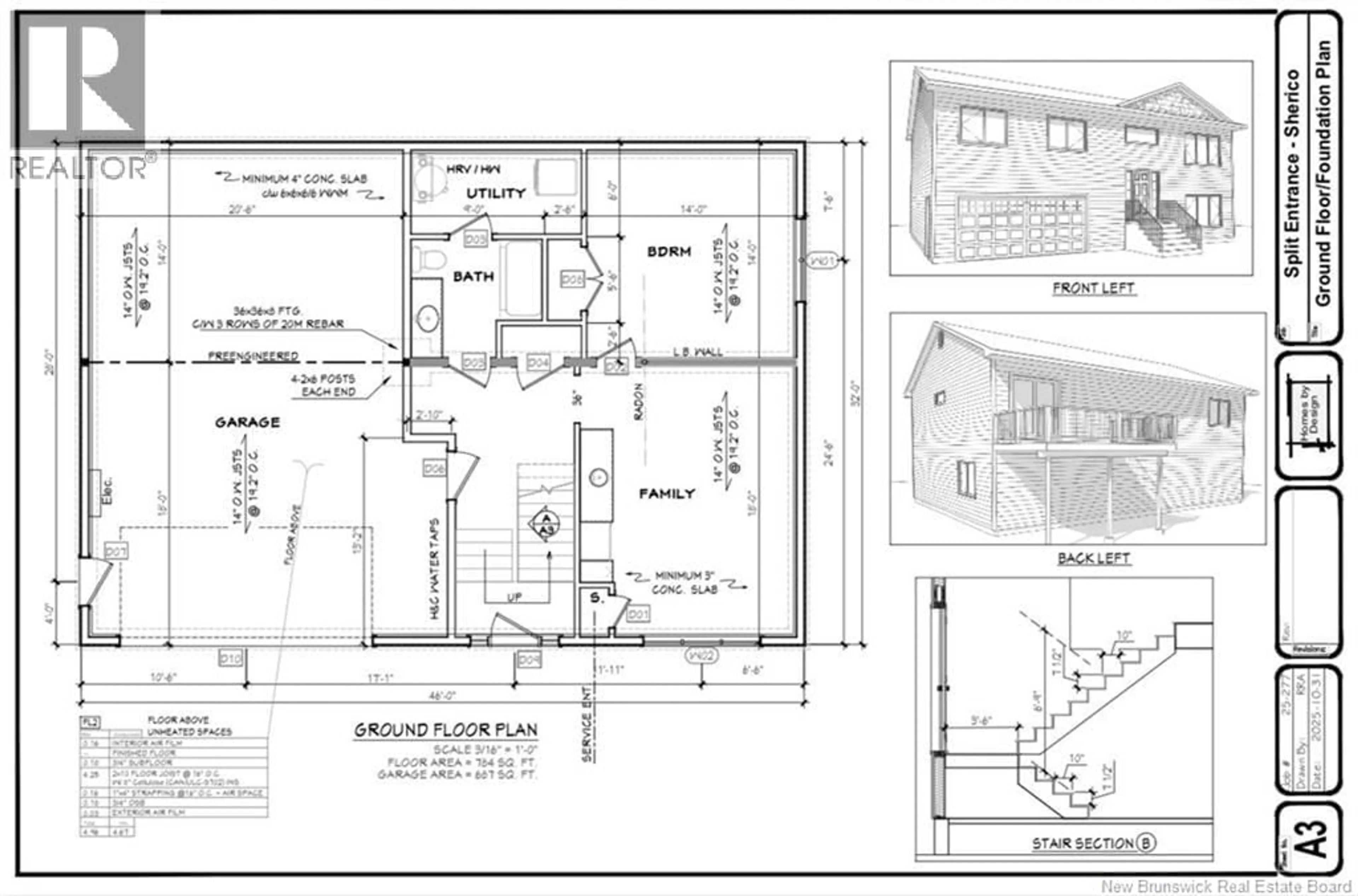 Floor plan for 46 ST. PIERRE STREET, Fredericton New Brunswick E3C0L7