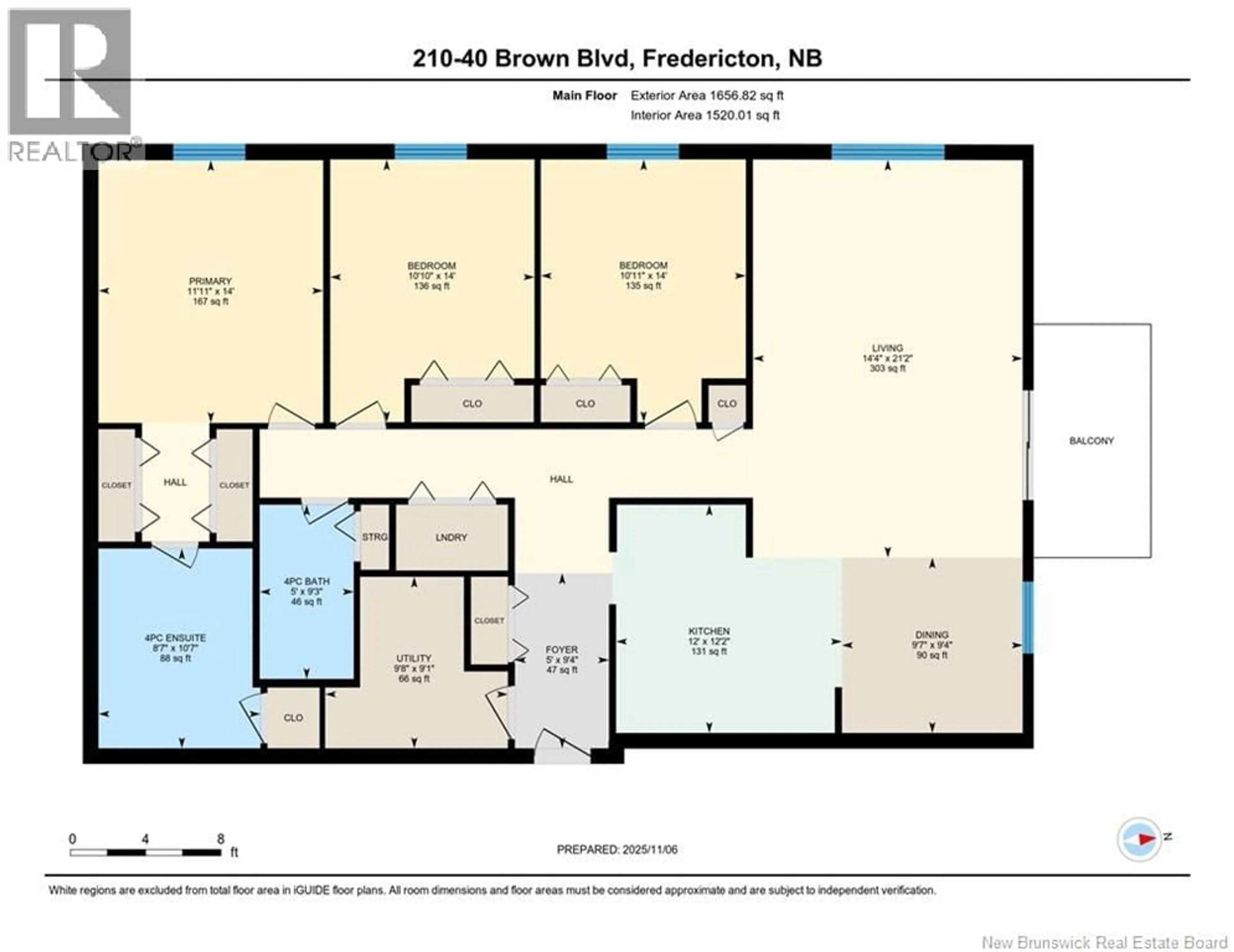 Floor plan for 210 - 40 BROWN BOULEVARD, Fredericton New Brunswick E3A0L7