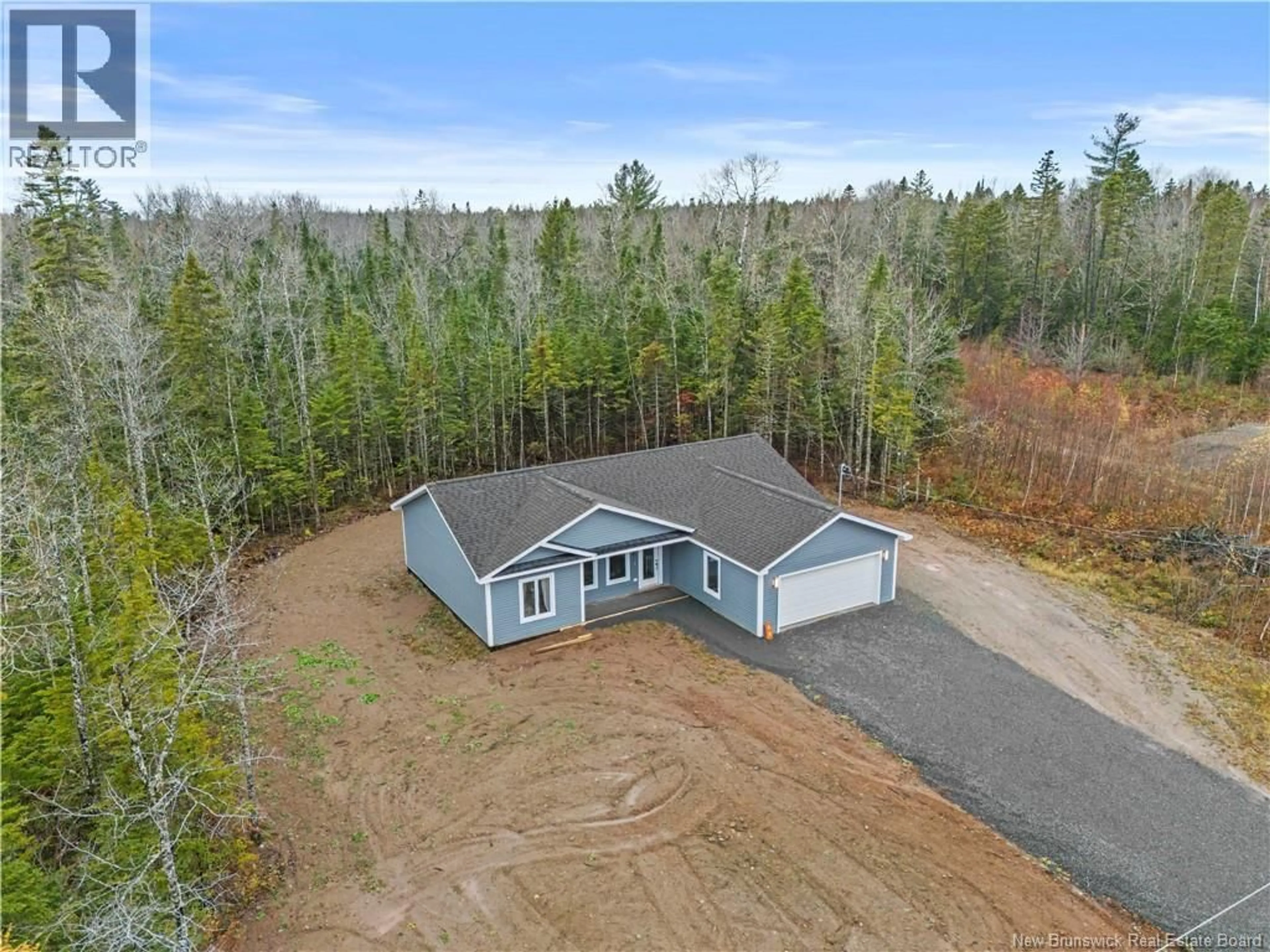 A pic from outside/outdoor area/front of a property/back of a property/a pic from drone, forest/trees view for 43 BONNIEWAY DRIVE, Waasis New Brunswick E3B0S9