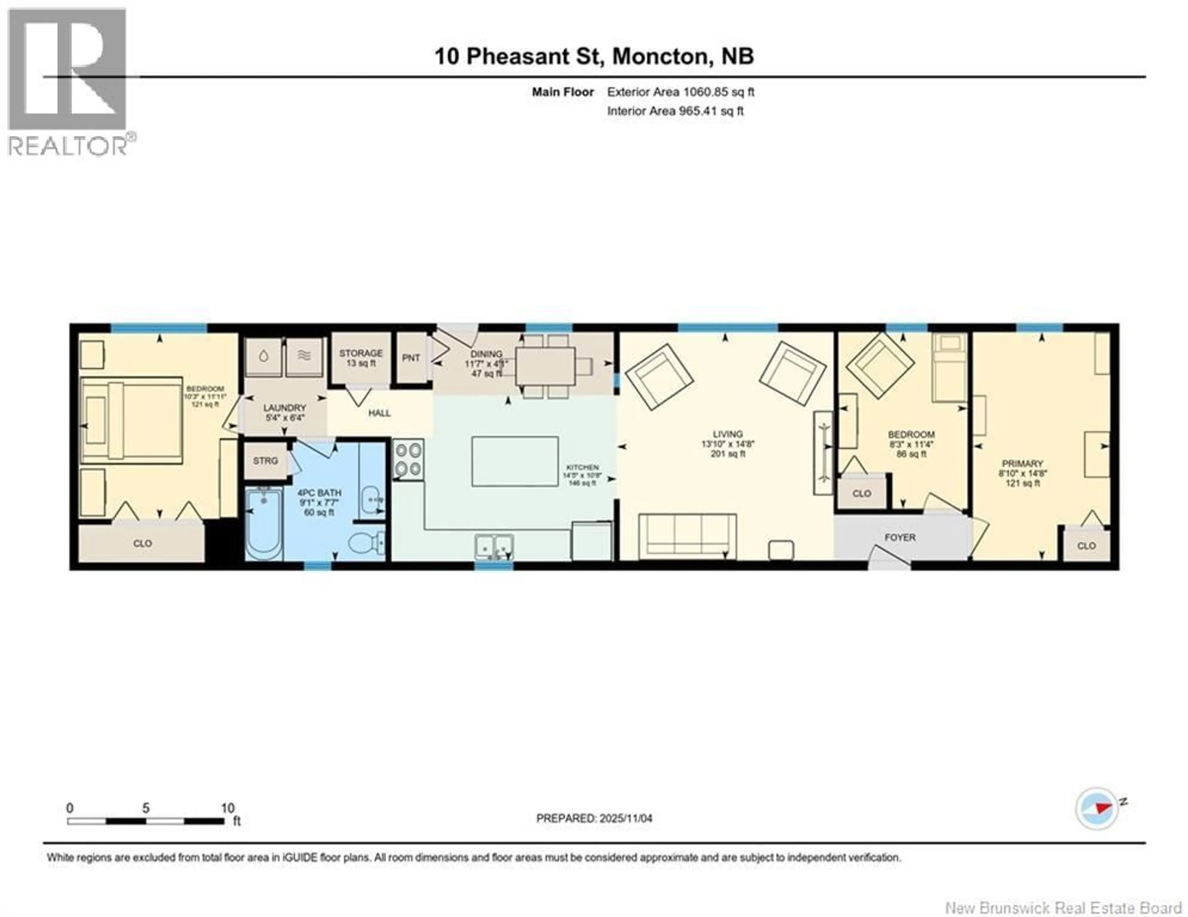 Floor plan for 10 PHEASANT STREET, Moncton New Brunswick E1H2Z4