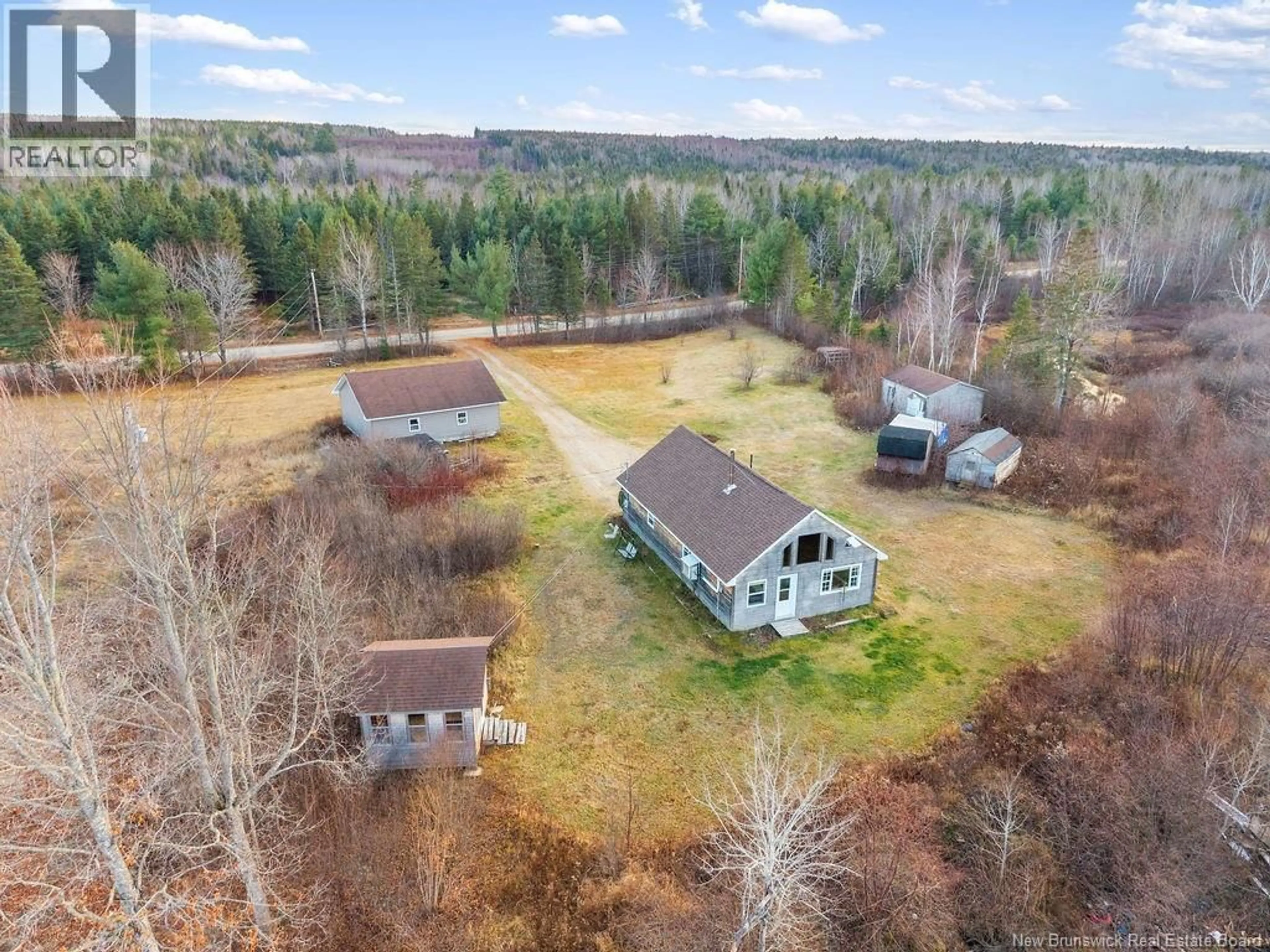 A pic from outside/outdoor area/front of a property/back of a property/a pic from drone, water/lake/river/ocean view for 3110 RTE 420, Matthews Settlement New Brunswick E9E1V4