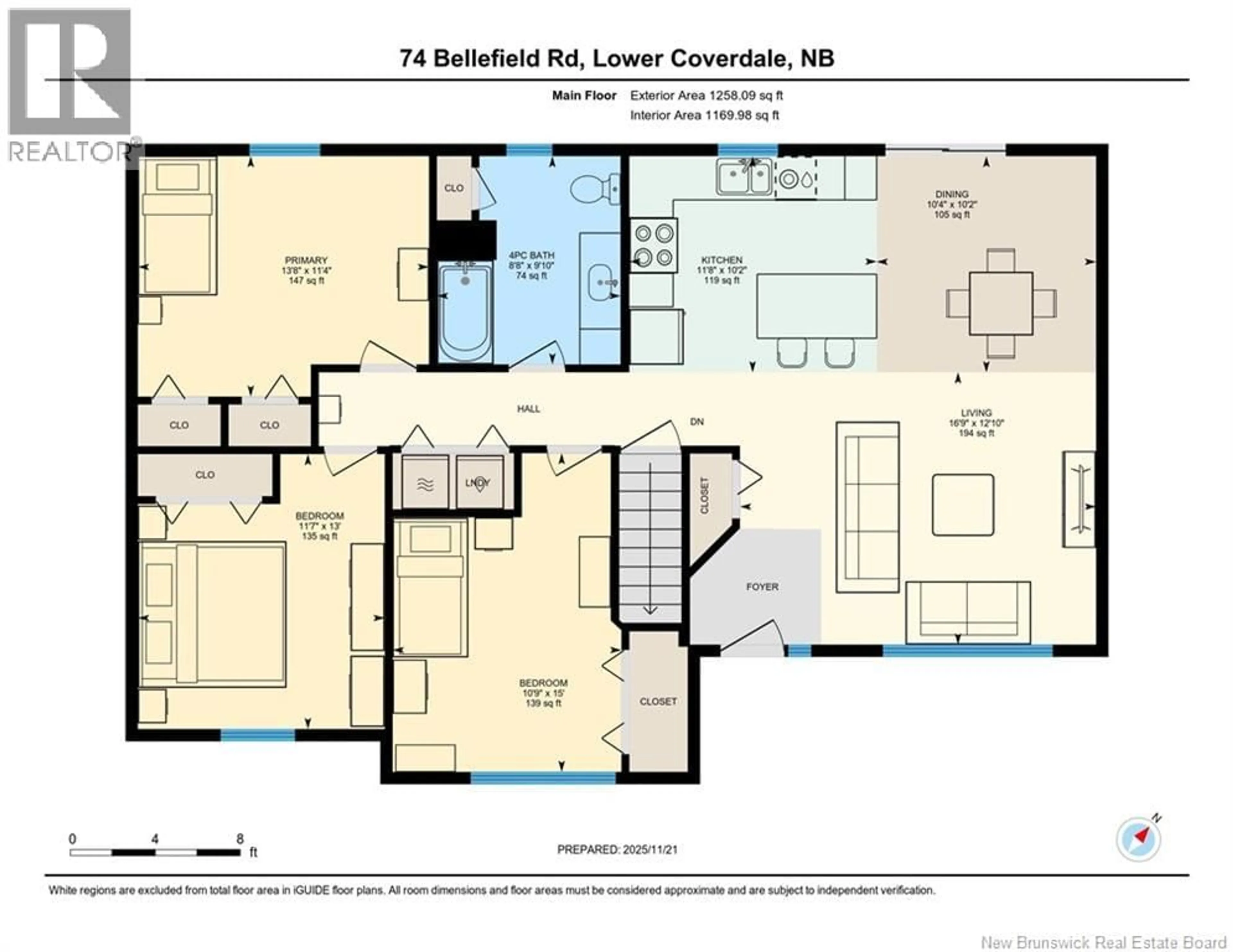 Floor plan for 74 BELLEFIELD ROAD, Lower Coverdale New Brunswick E1J0B1