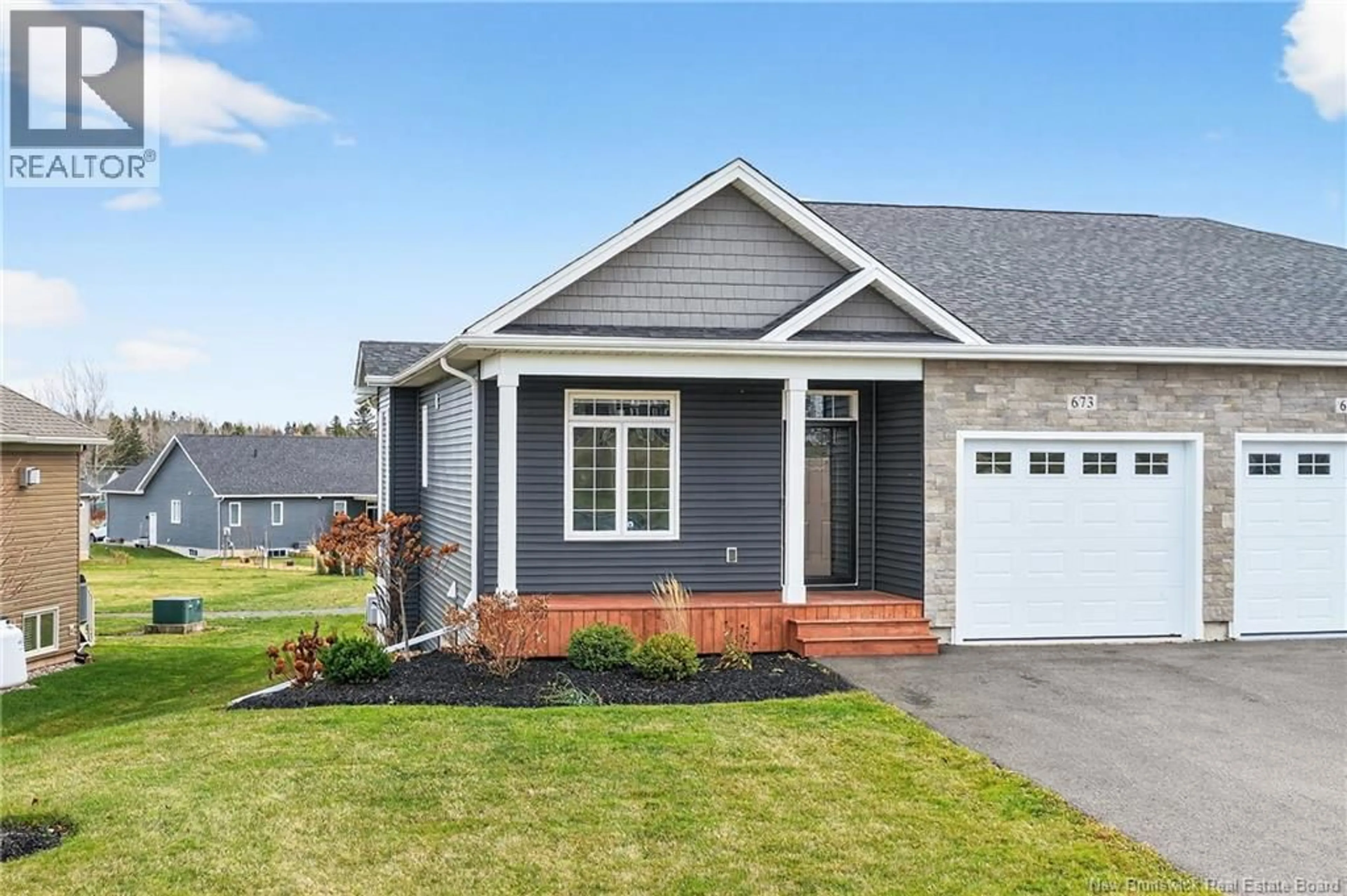 Home with vinyl exterior material, street for 673 ROYAL OAKS BOULEVARD, Moncton New Brunswick E1H0G2