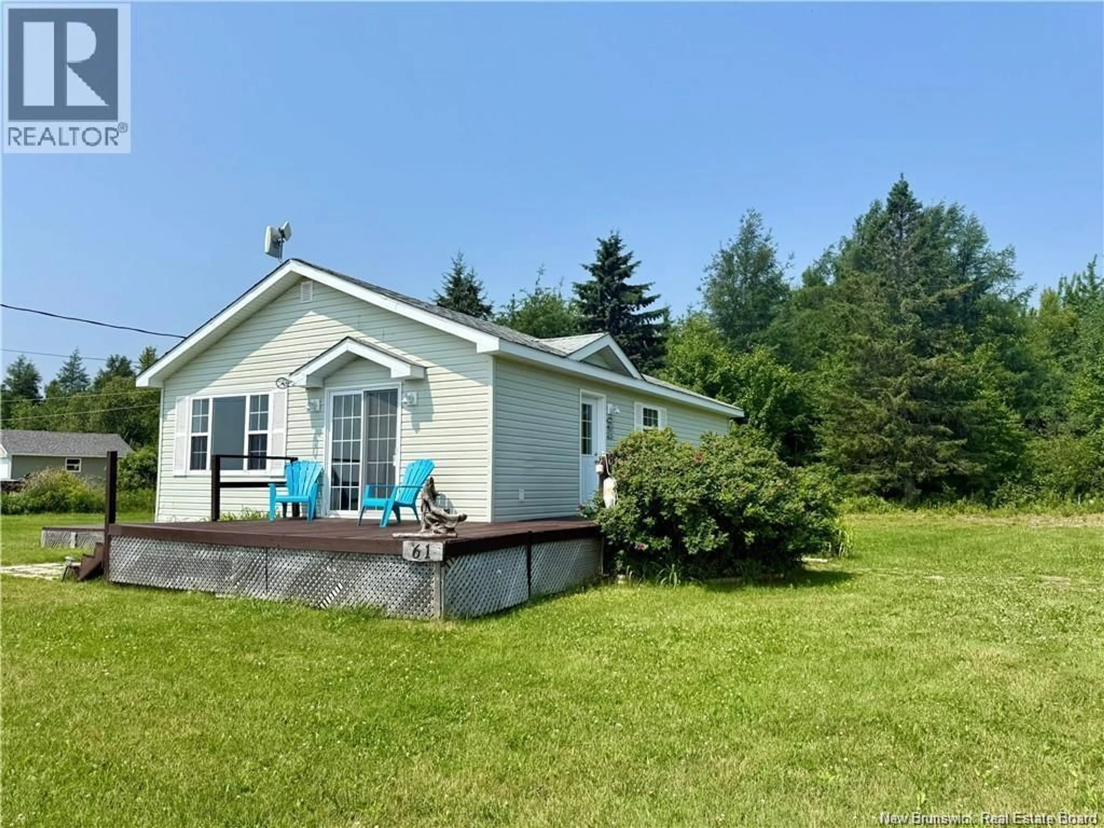 A pic from outside/outdoor area/front of a property/back of a property/a pic from drone, water/lake/river/ocean view for 61 WHITES BROOK ROAD, Oak Point New Brunswick E1V7J9