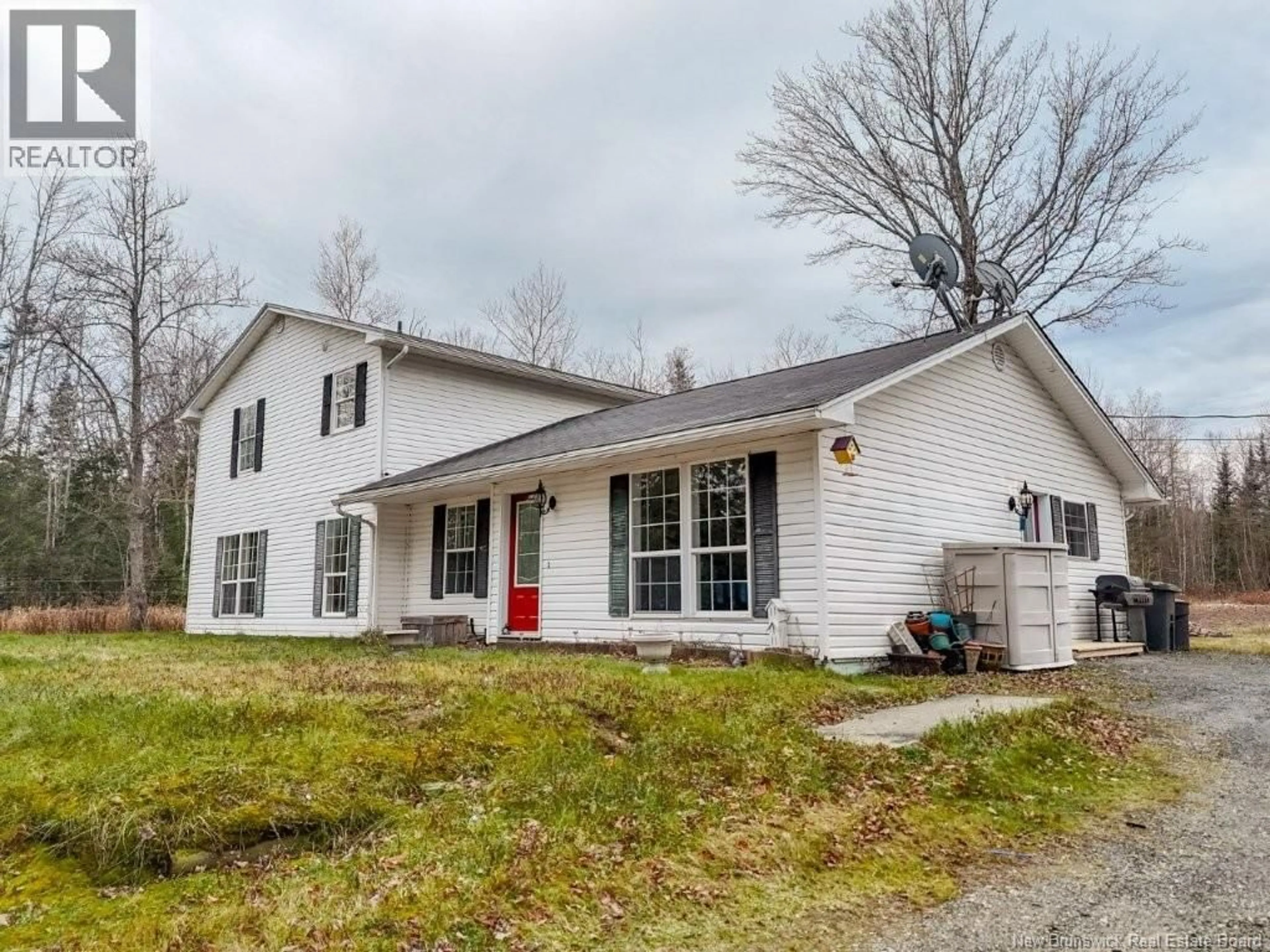 A pic from outside/outdoor area/front of a property/back of a property/a pic from drone, unknown for 2416 ROUTE 101, Beaver Dam New Brunswick E3B7V3