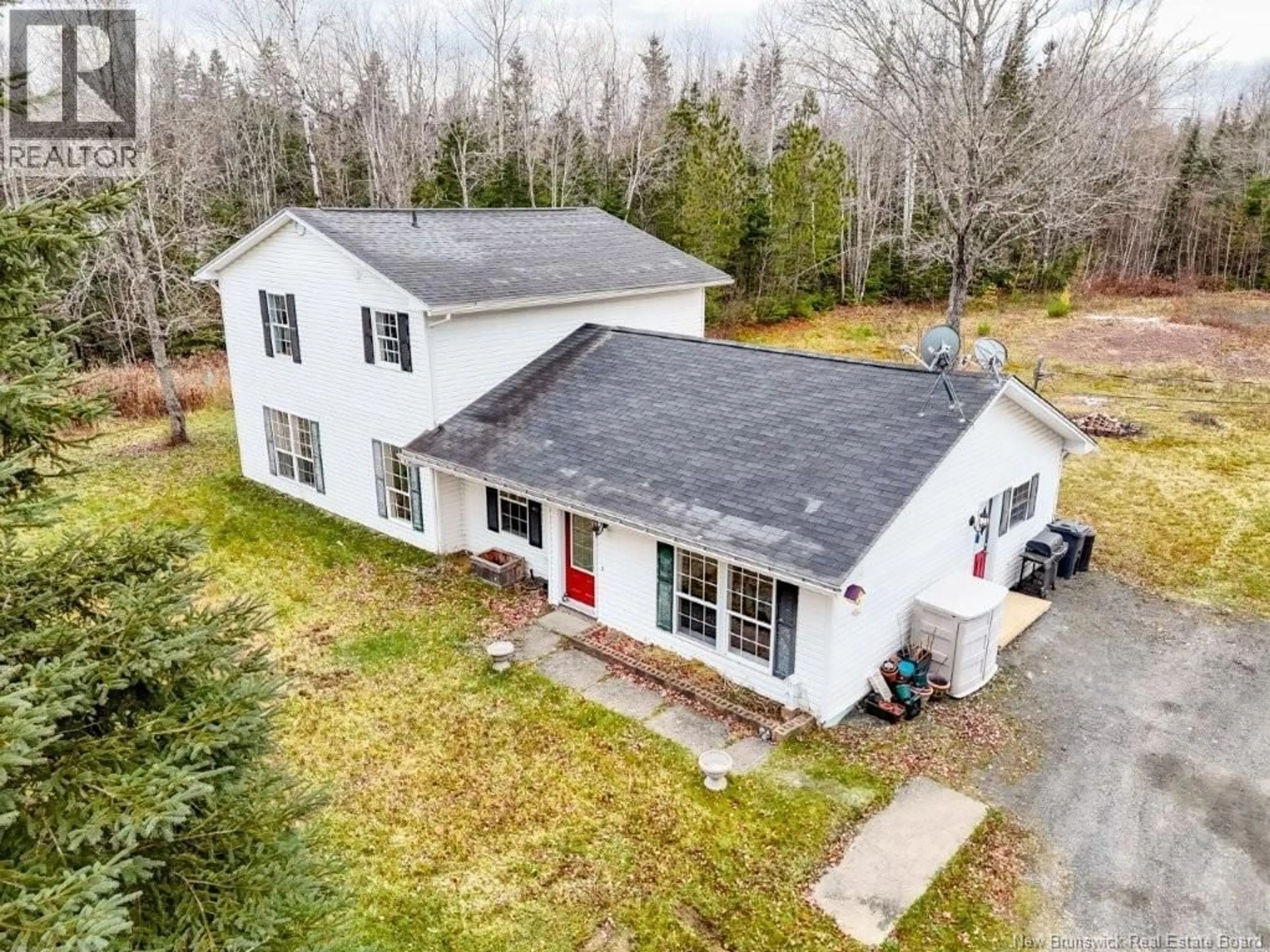 A pic from outside/outdoor area/front of a property/back of a property/a pic from drone, unknown for 2416 ROUTE 101, Beaver Dam New Brunswick E3B7V3