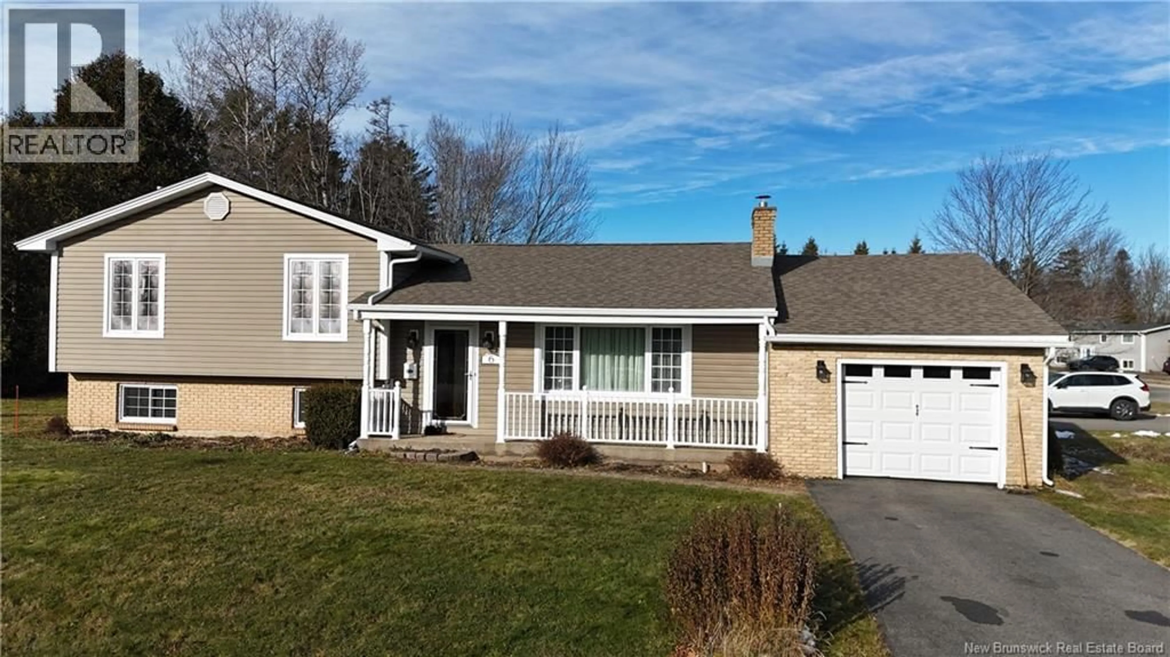 Home with vinyl exterior material, street for 6 SPRUCEWOOD DRIVE, New Maryland New Brunswick E3C1C7
