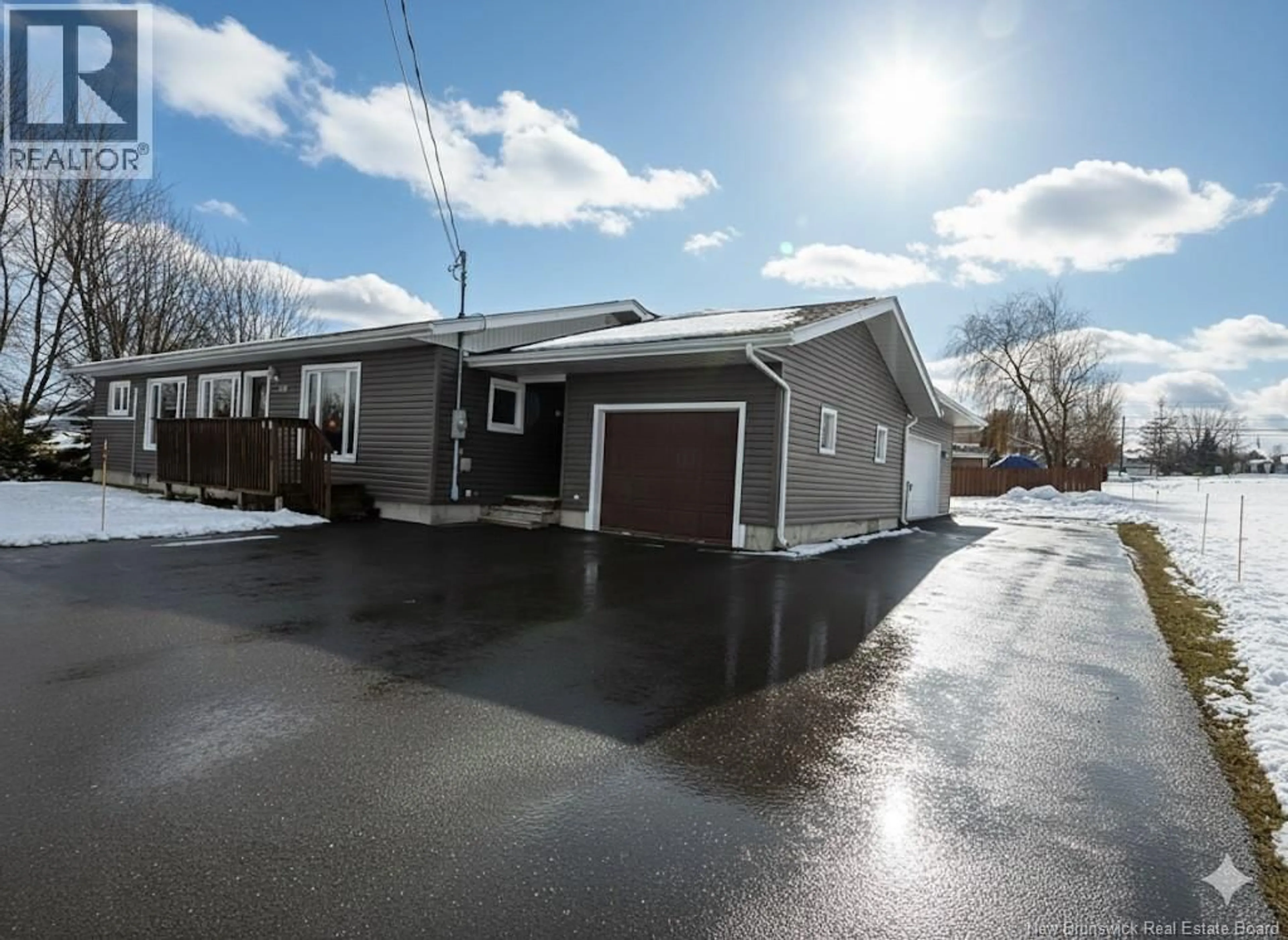 Home with vinyl exterior material, street for 104 MATHIEU STREET, Drummond New Brunswick E3Y3W7