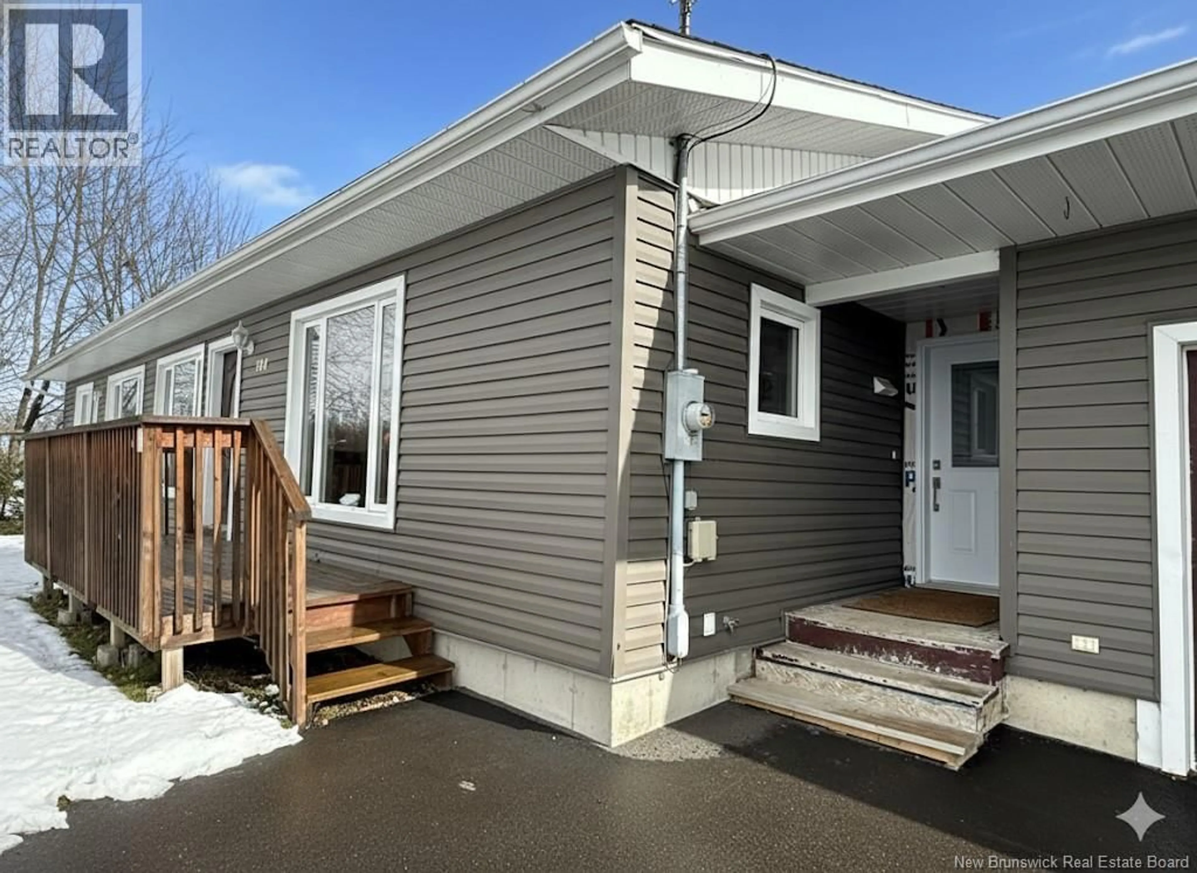 Home with vinyl exterior material, street for 104 MATHIEU STREET, Drummond New Brunswick E3Y3W7