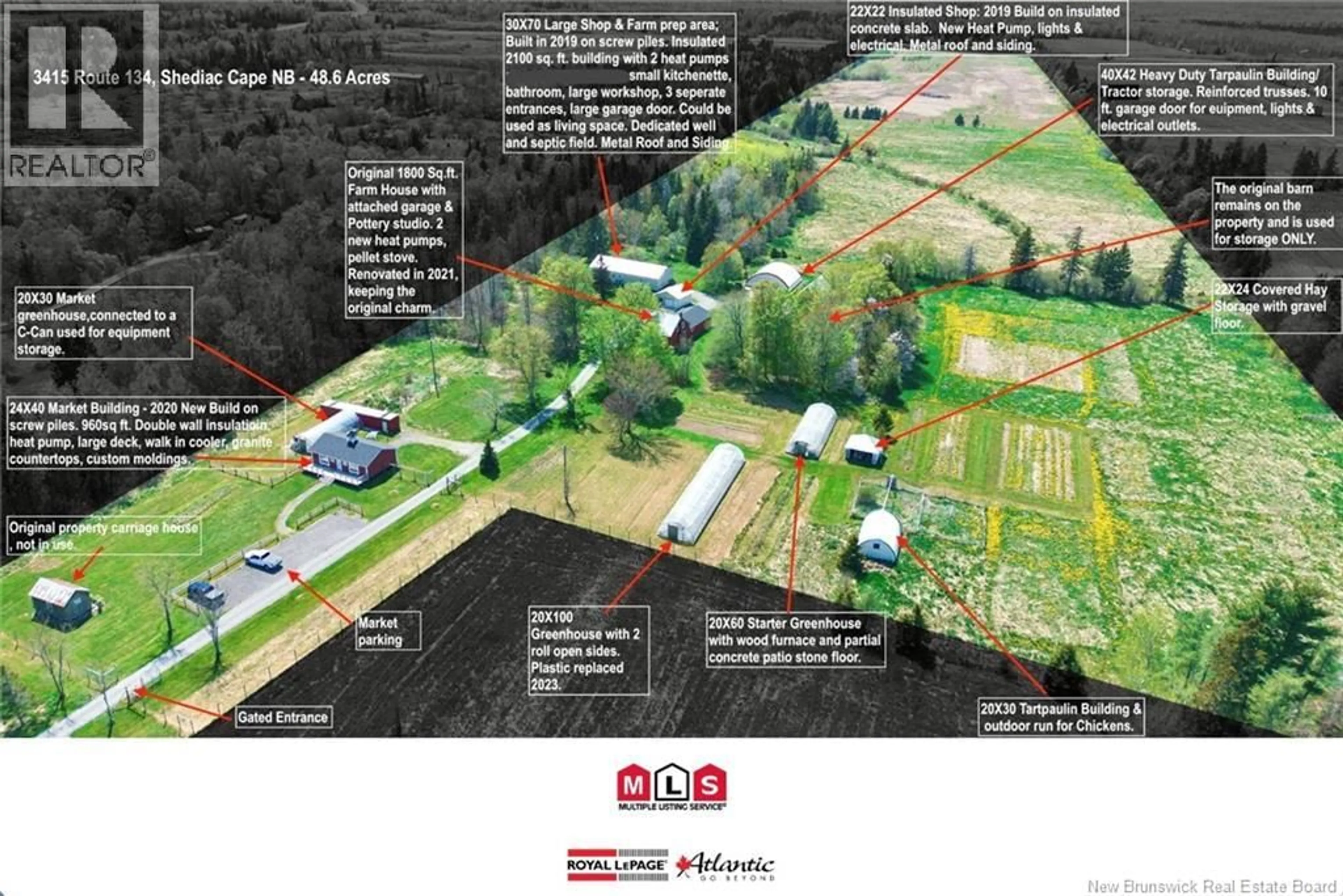 A pic from outside/outdoor area/front of a property/back of a property/a pic from drone, building for 3415 RTE. 134, Shediac Cape New Brunswick E4P3G4