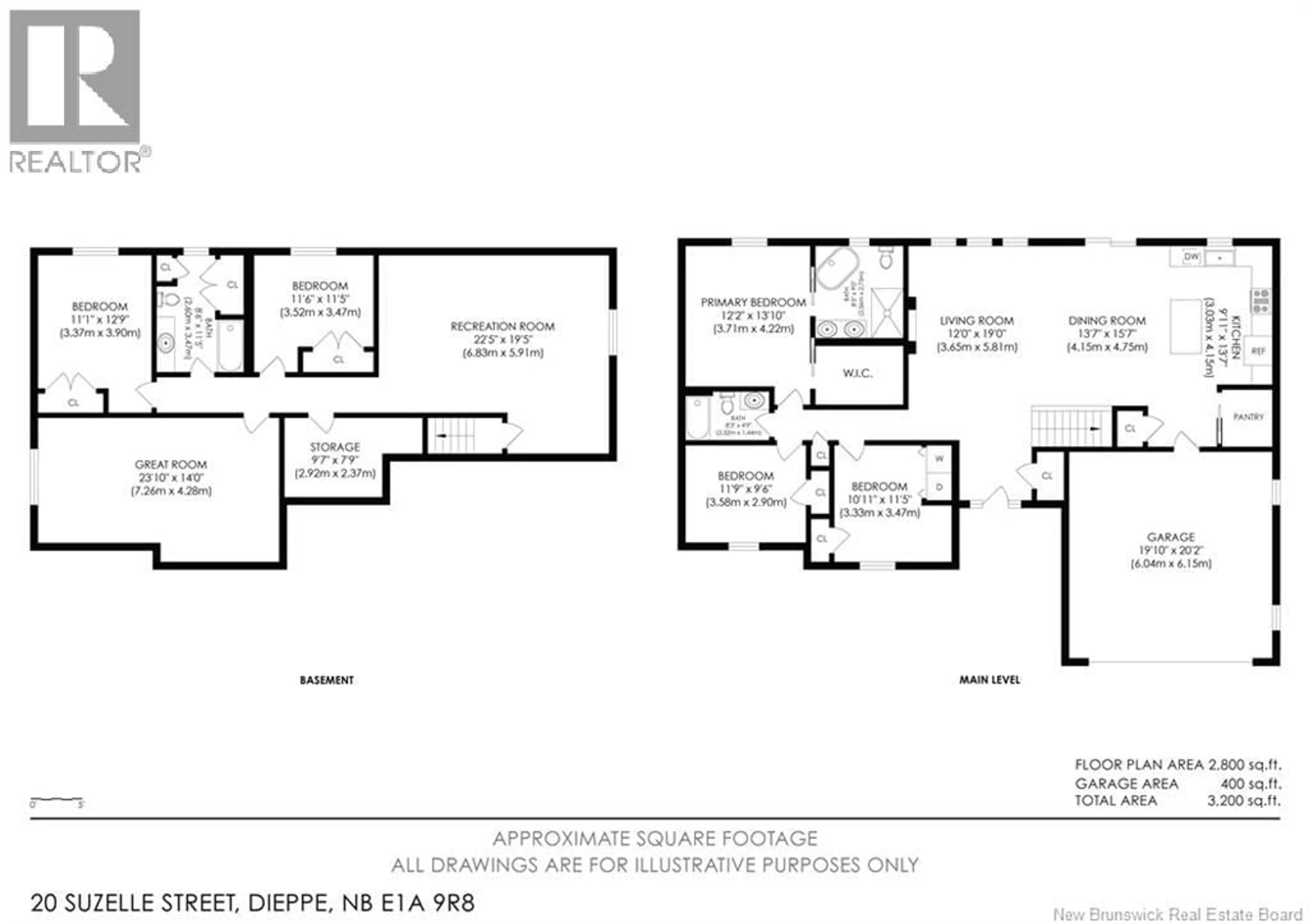 Floor plan for 20 SUZELLE, Dieppe New Brunswick E1A9R8