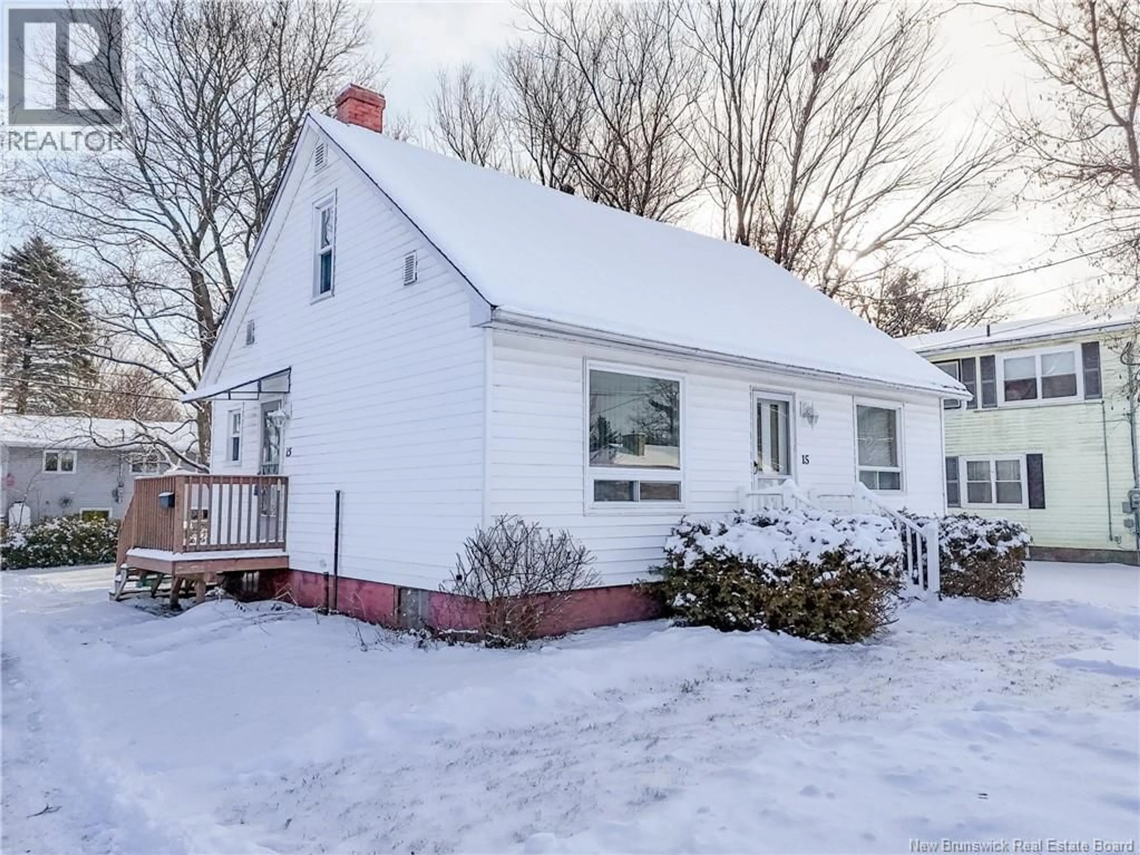Home with vinyl exterior material, street for 15 FLORAL AVENUE, Fredericton New Brunswick E3A1K8