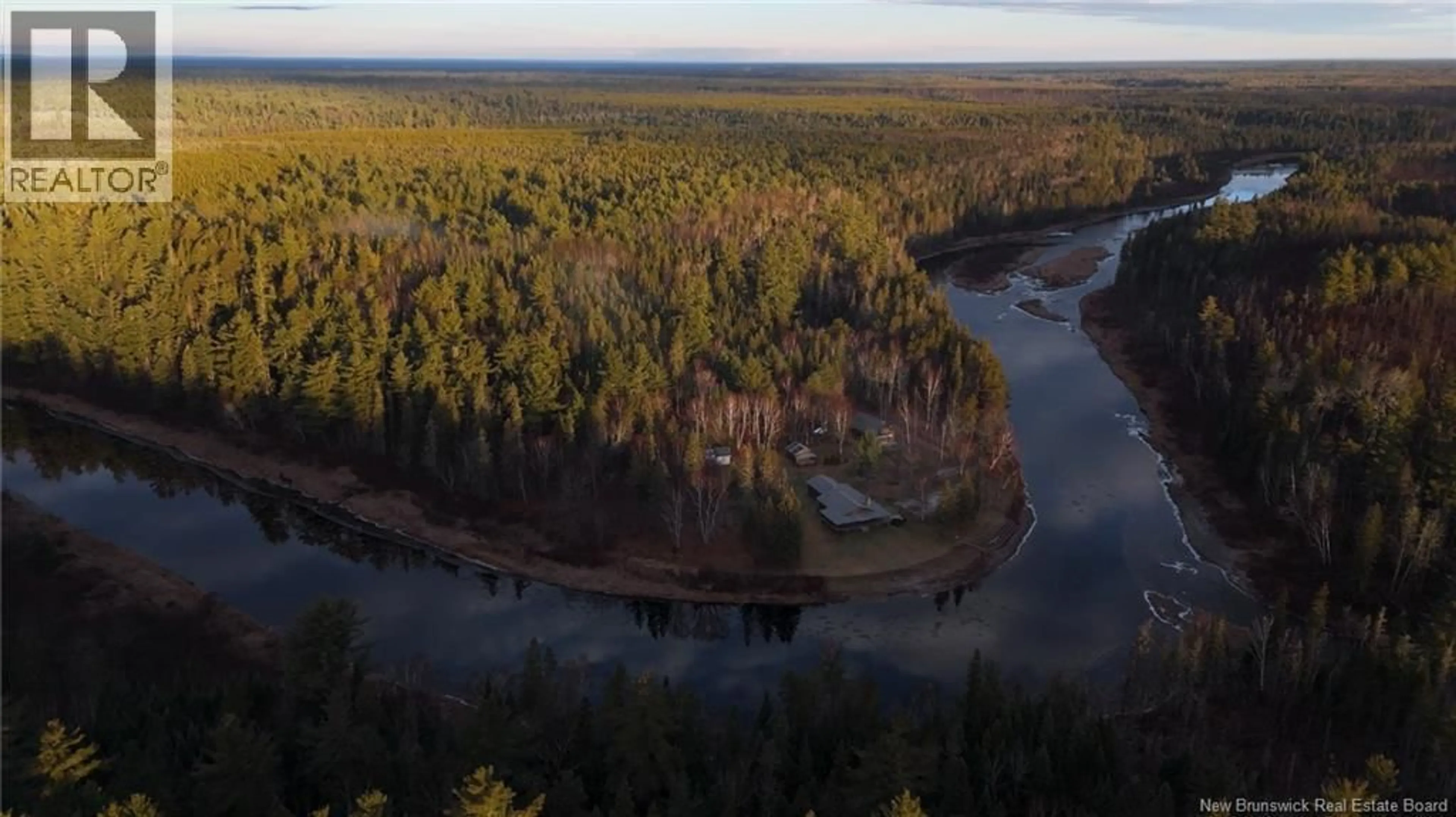 A pic from outside/outdoor area/front of a property/back of a property/a pic from drone, water/lake/river/ocean view for 1 EAST BROPHY ROAD, Blackville New Brunswick E9B0A5