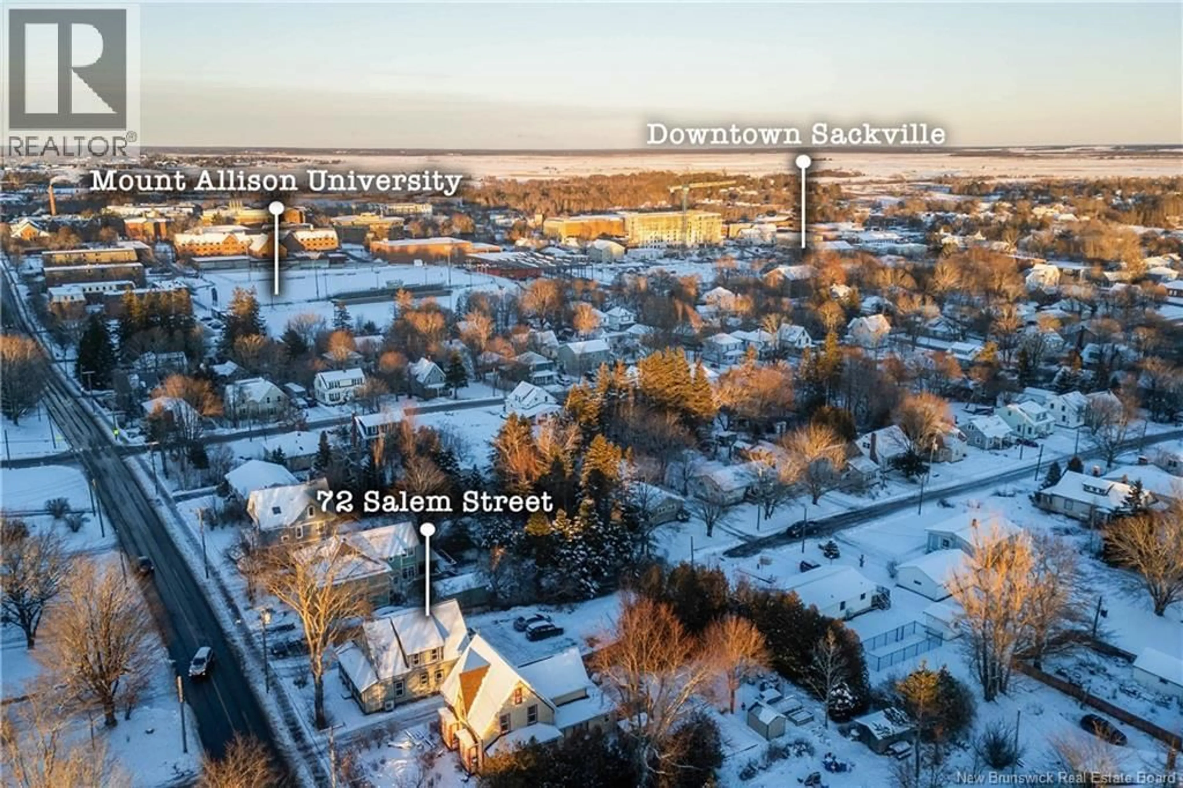 A pic from outside/outdoor area/front of a property/back of a property/a pic from drone, city buildings view from balcony for 72 SALEM STREET, Sackville New Brunswick E4L4J9