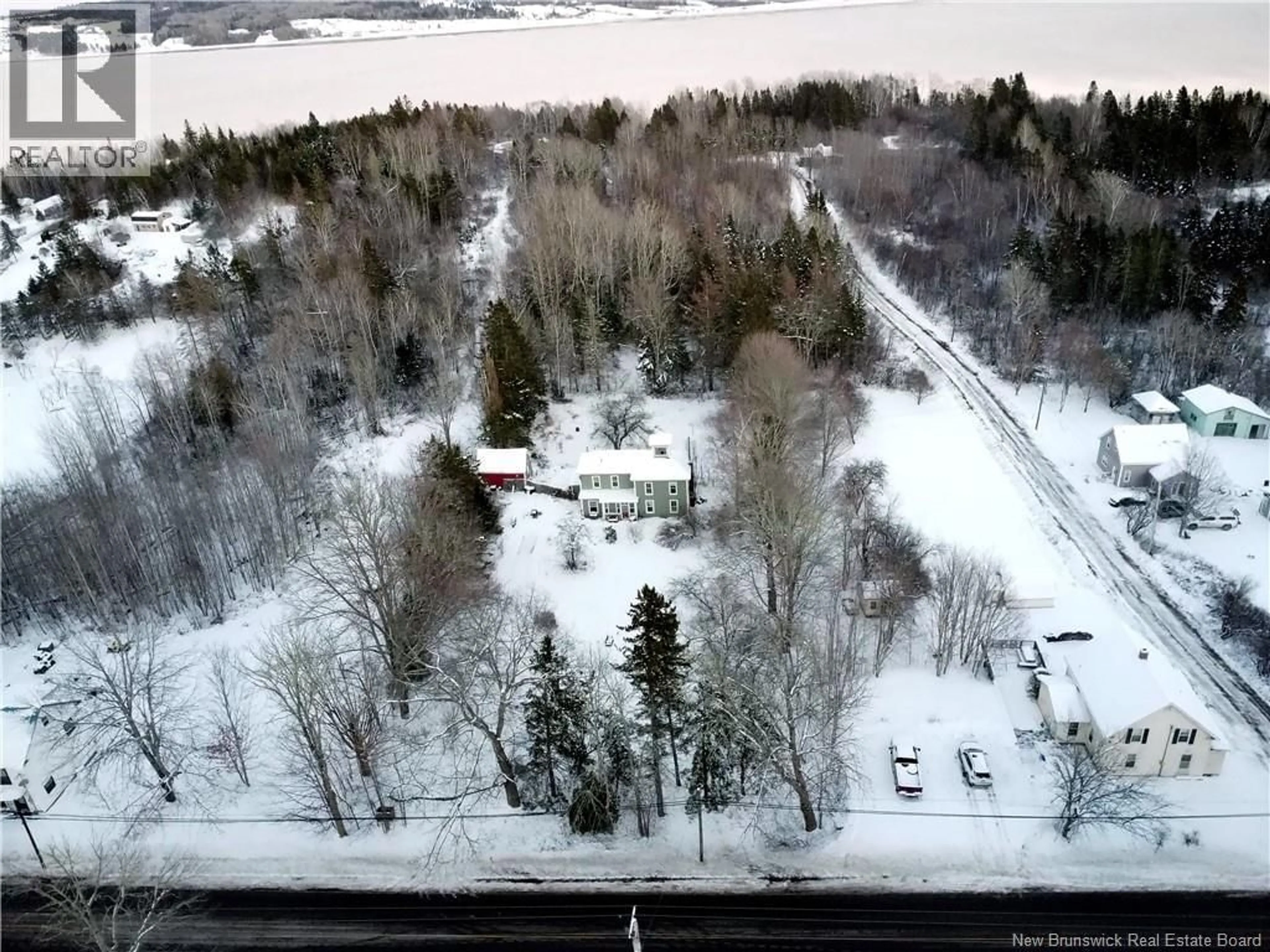 A pic from outside/outdoor area/front of a property/back of a property/a pic from drone, water/lake/river/ocean view for 3141 ROUTE 114, Edgetts Landing New Brunswick E4H2E7