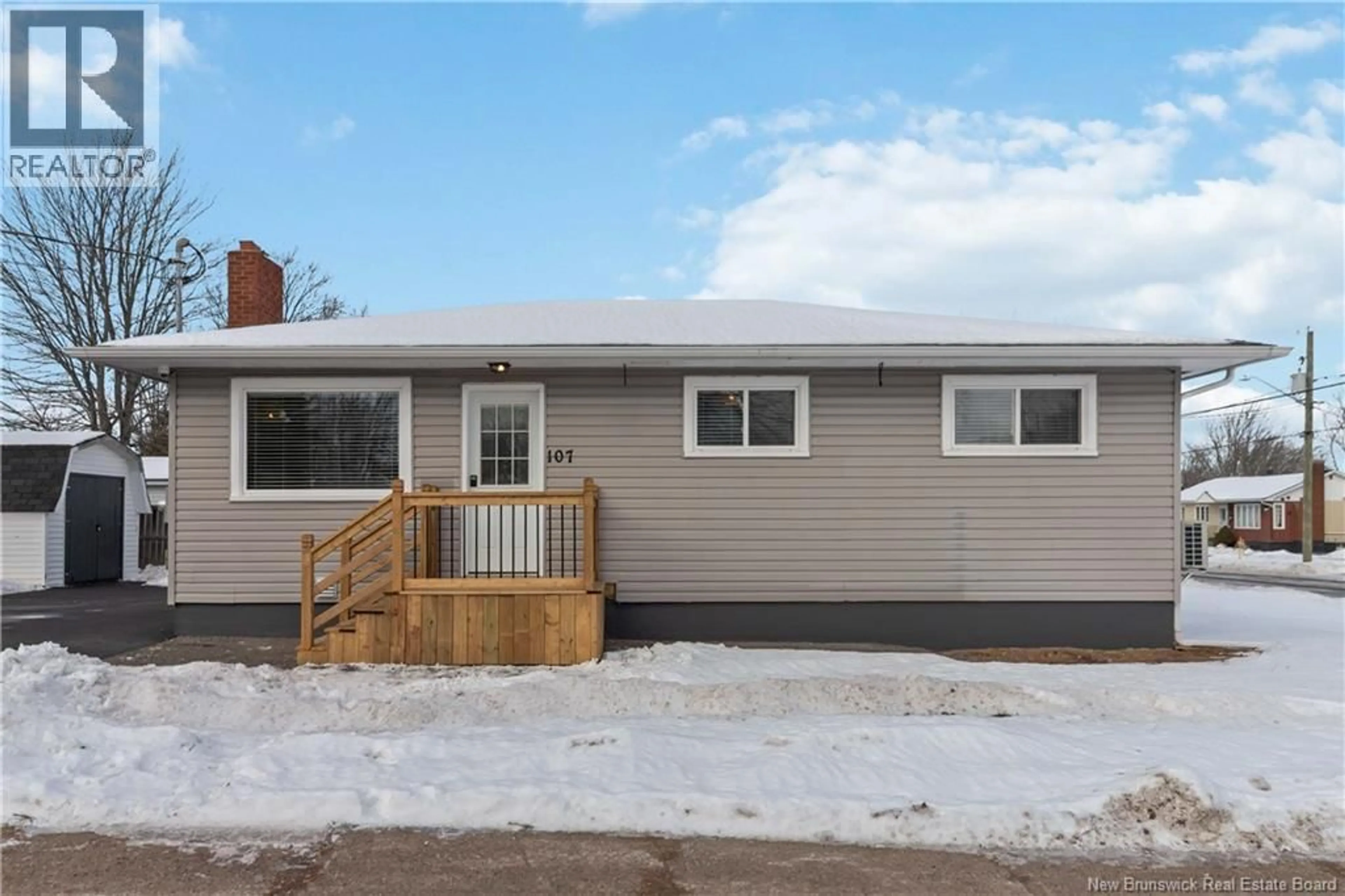 Home with vinyl exterior material, street for 107 HASTINGS STREET, Moncton New Brunswick E1C4A5