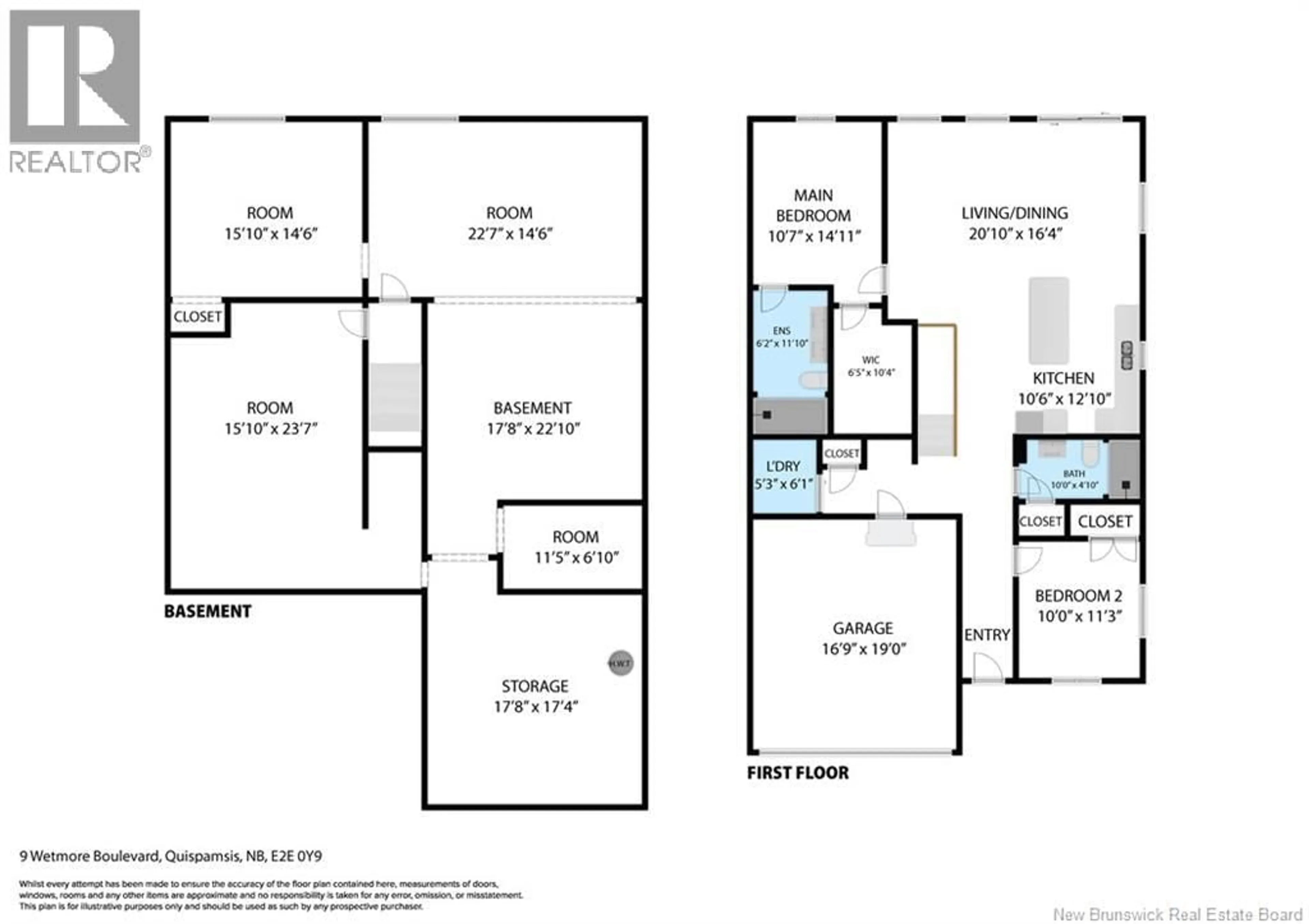 Floor plan for 9 WETMORE BOULEVARD, Quispamsis New Brunswick E2E0Y9