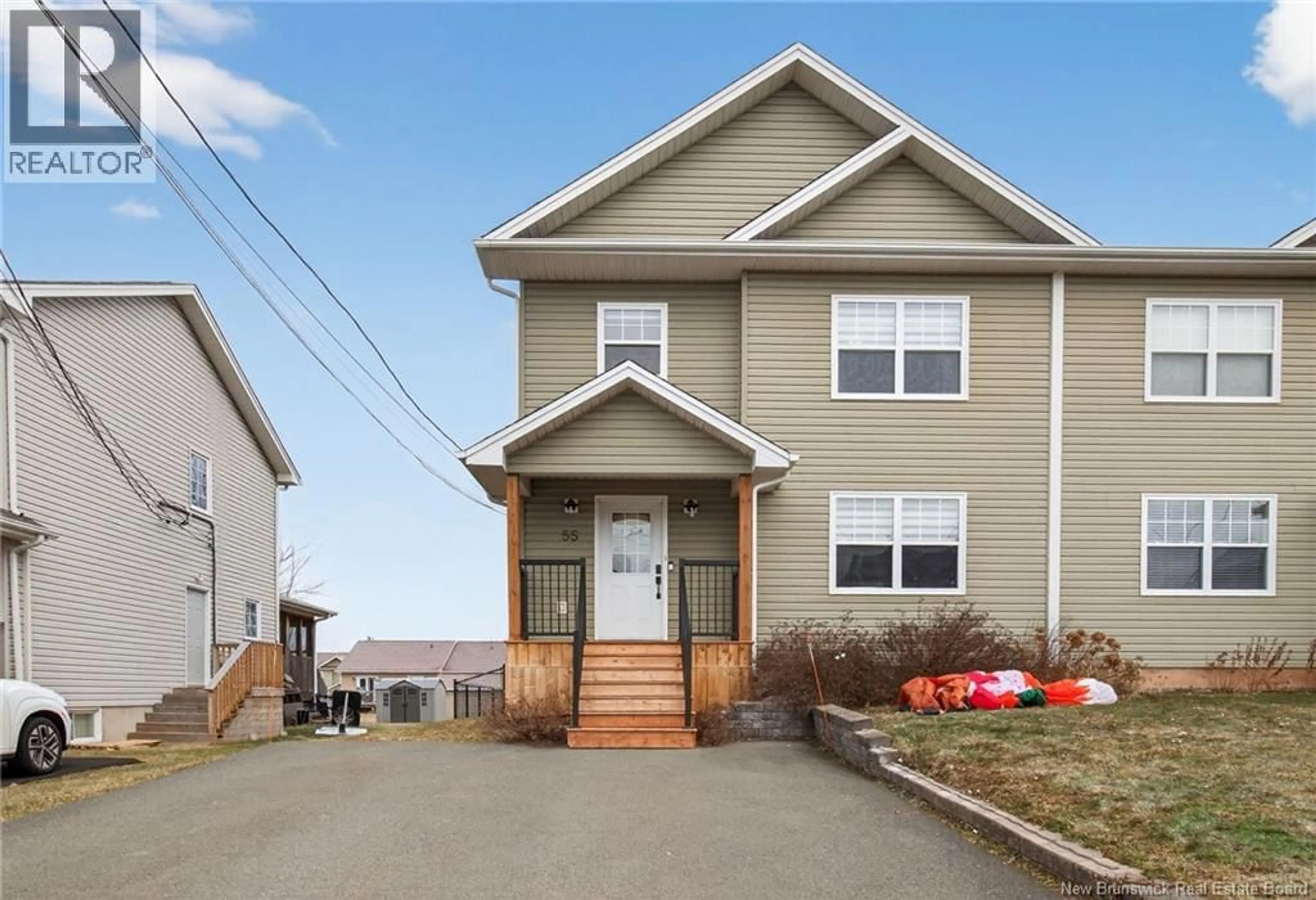 Home with vinyl exterior material, street for 55 JASMINE, Moncton New Brunswick E1A9A5