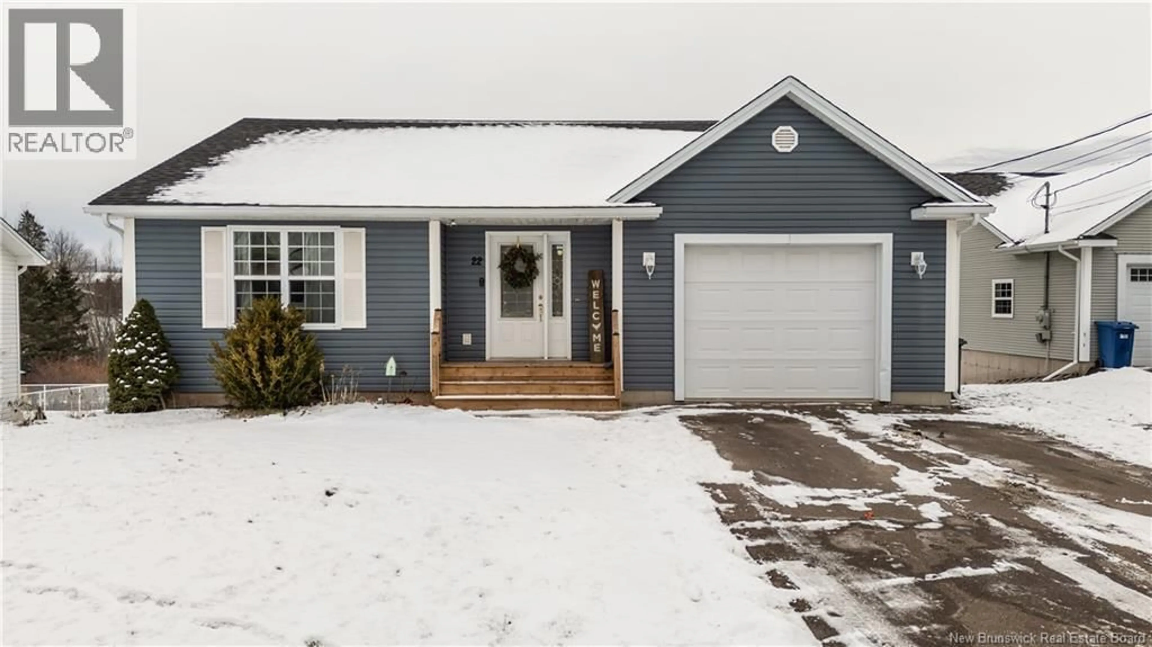 Home with vinyl exterior material, street for 22 LARSEN LANE, Salisbury New Brunswick E4J3N6