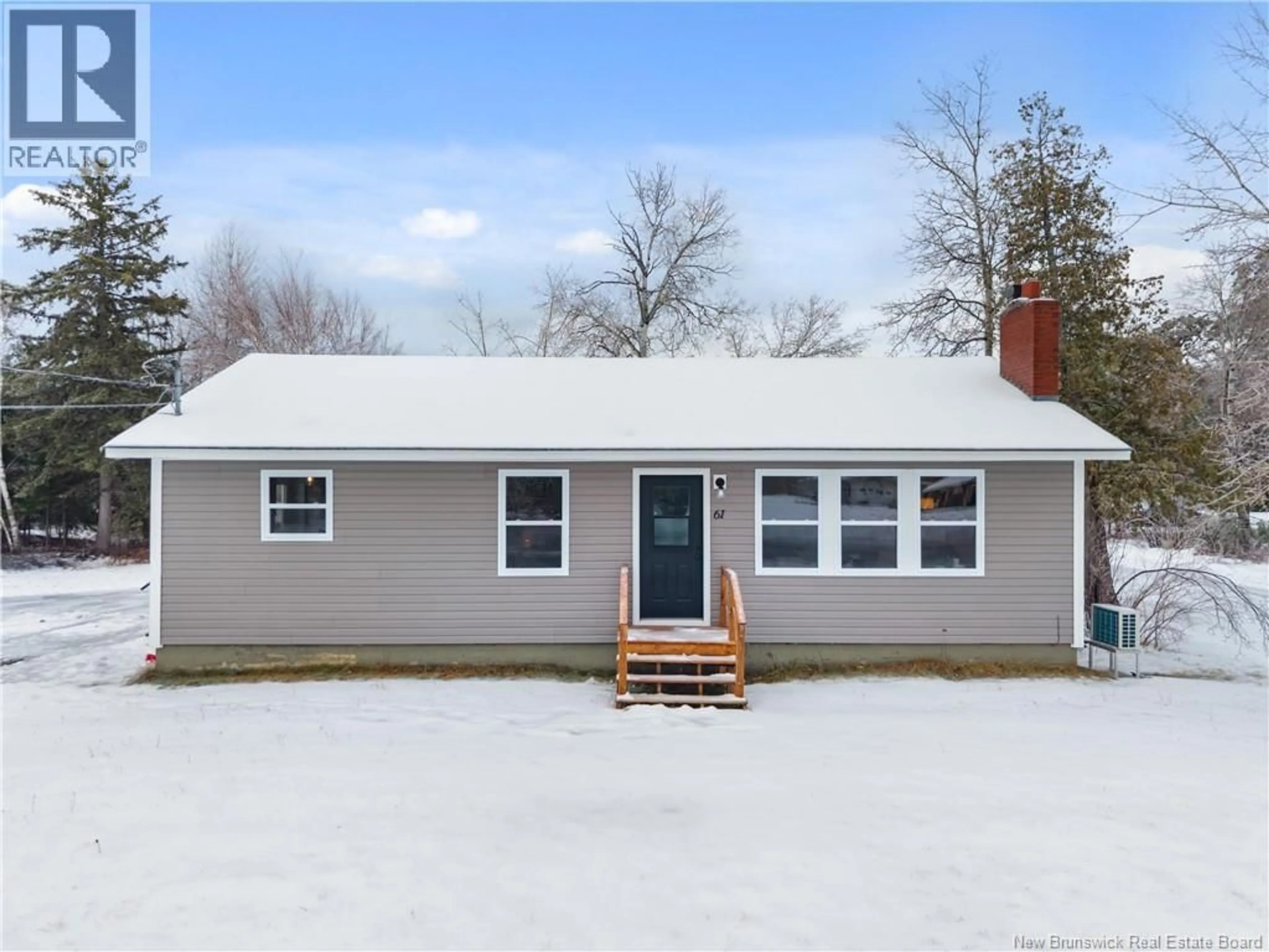 Home with vinyl exterior material, street for 61 HALCOMB ROAD, Lyttleton New Brunswick E9E1V5