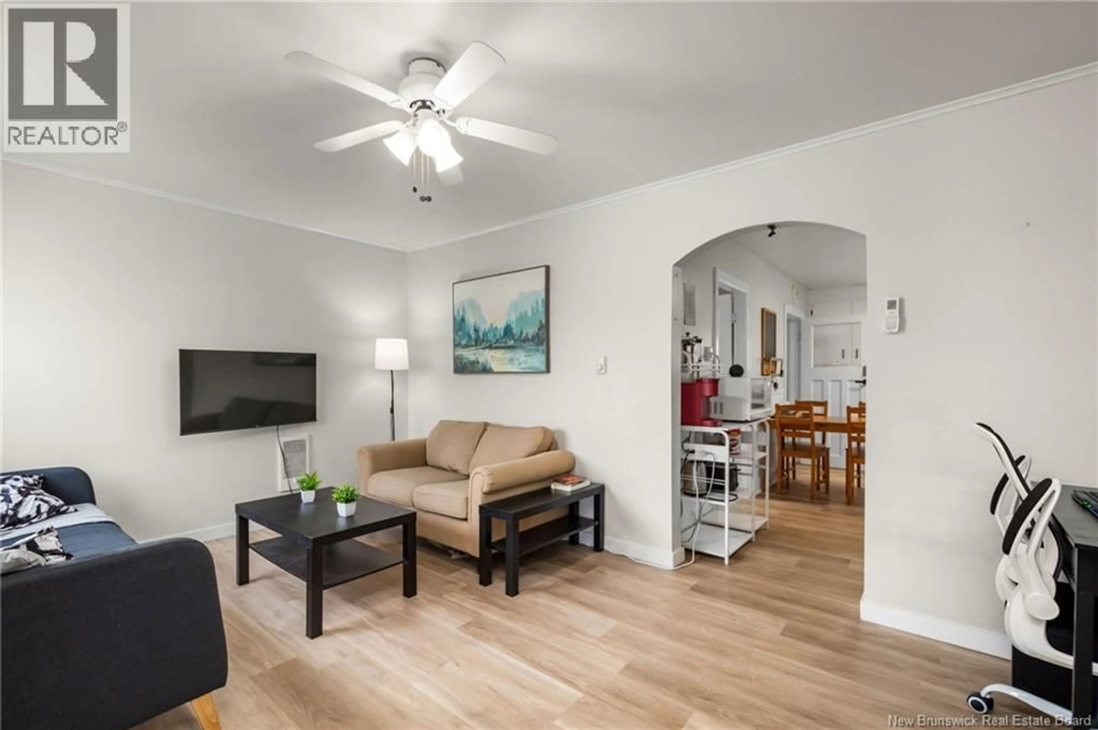 Living room with furniture, wood/laminate floor for 130 SALTER AVENUE, Moncton New Brunswick E1C7R7