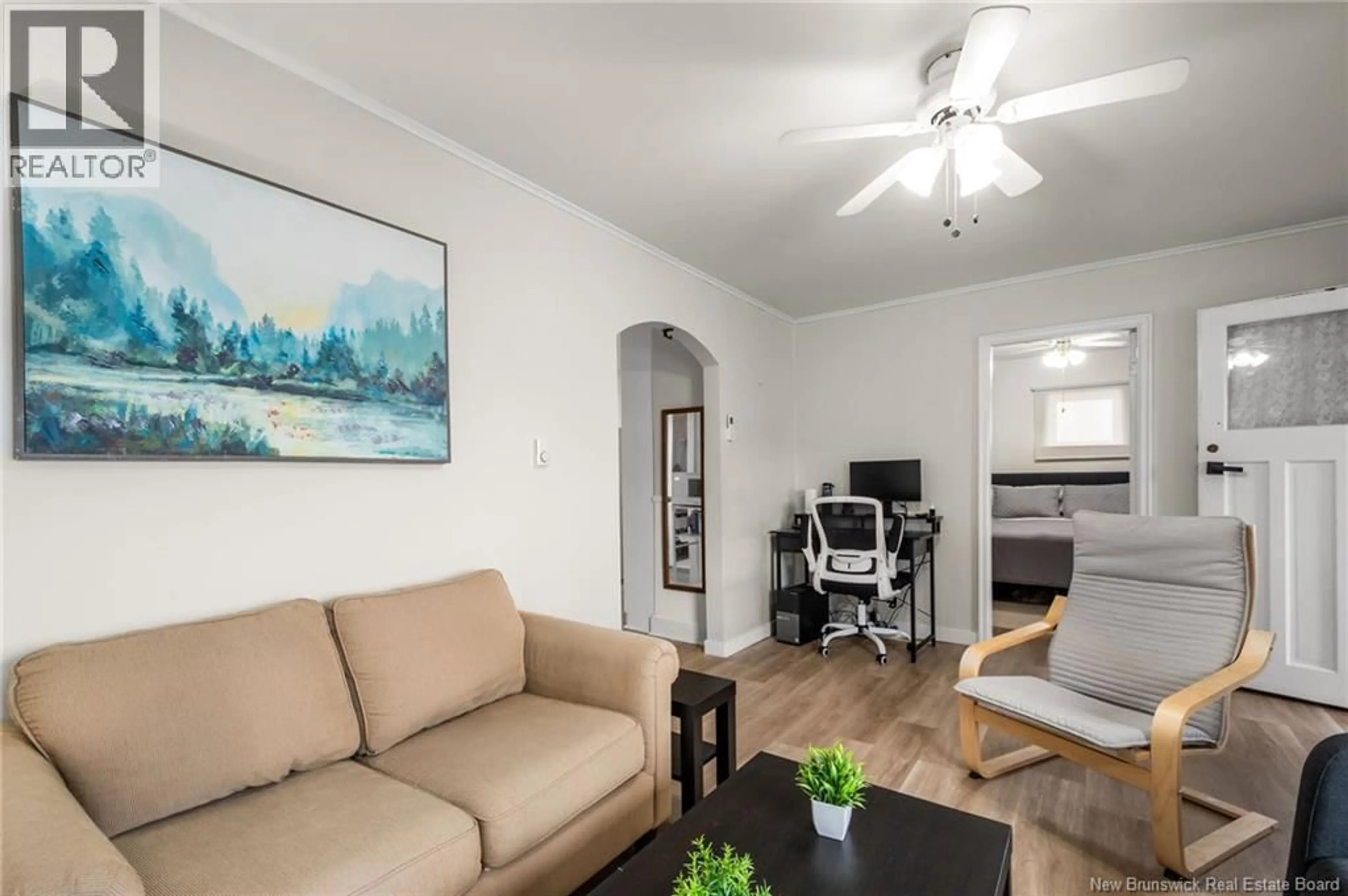 Living room with furniture, wood/laminate floor for 130 SALTER AVENUE, Moncton New Brunswick E1C7R7