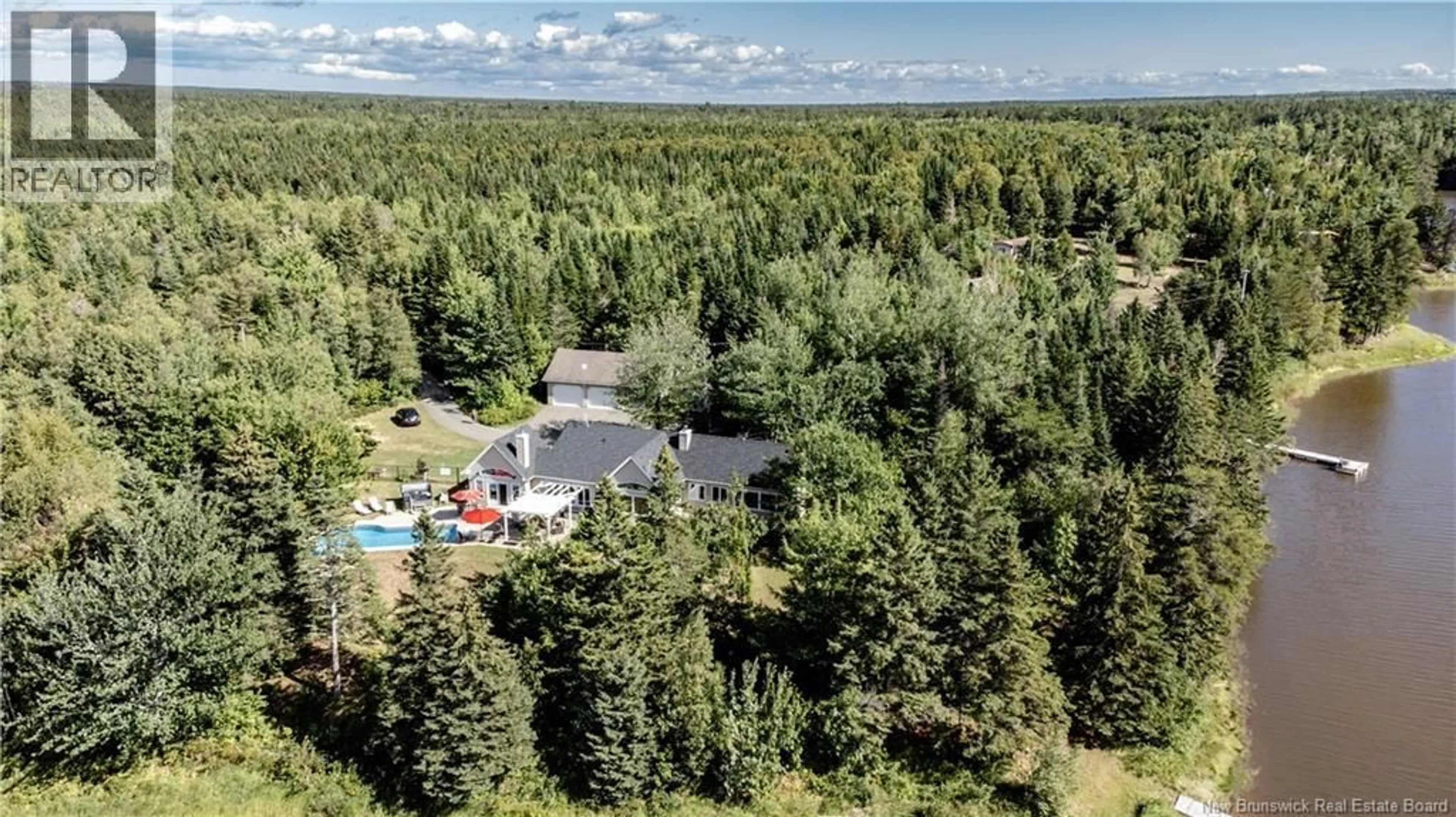 A pic from outside/outdoor area/front of a property/back of a property/a pic from drone, forest/trees view for 14 LION LANE, Richibouctou-Village New Brunswick E4W0B1