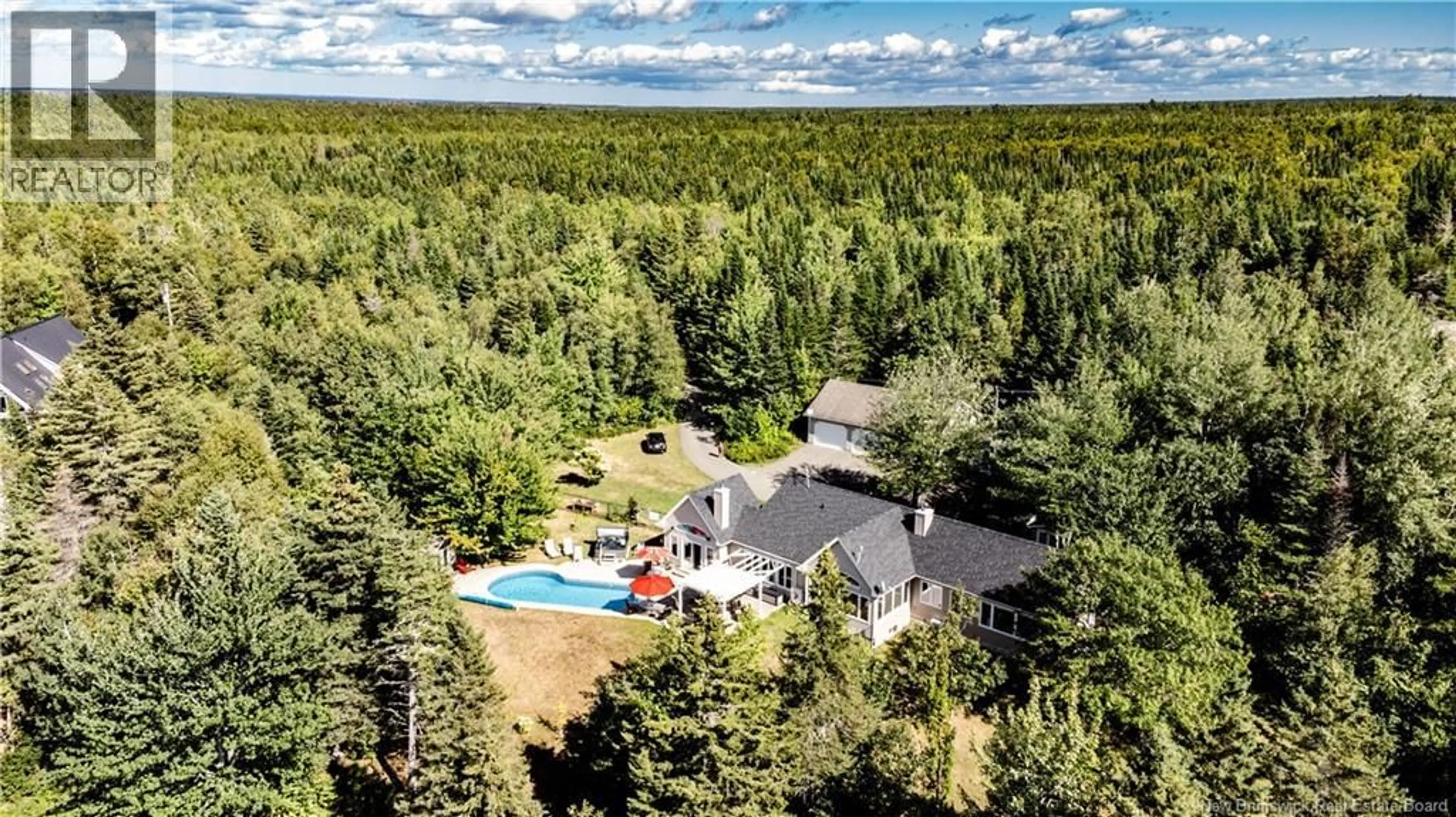 A pic from outside/outdoor area/front of a property/back of a property/a pic from drone, forest/trees view for 14 LION LANE, Richibouctou-Village New Brunswick E4W0B1