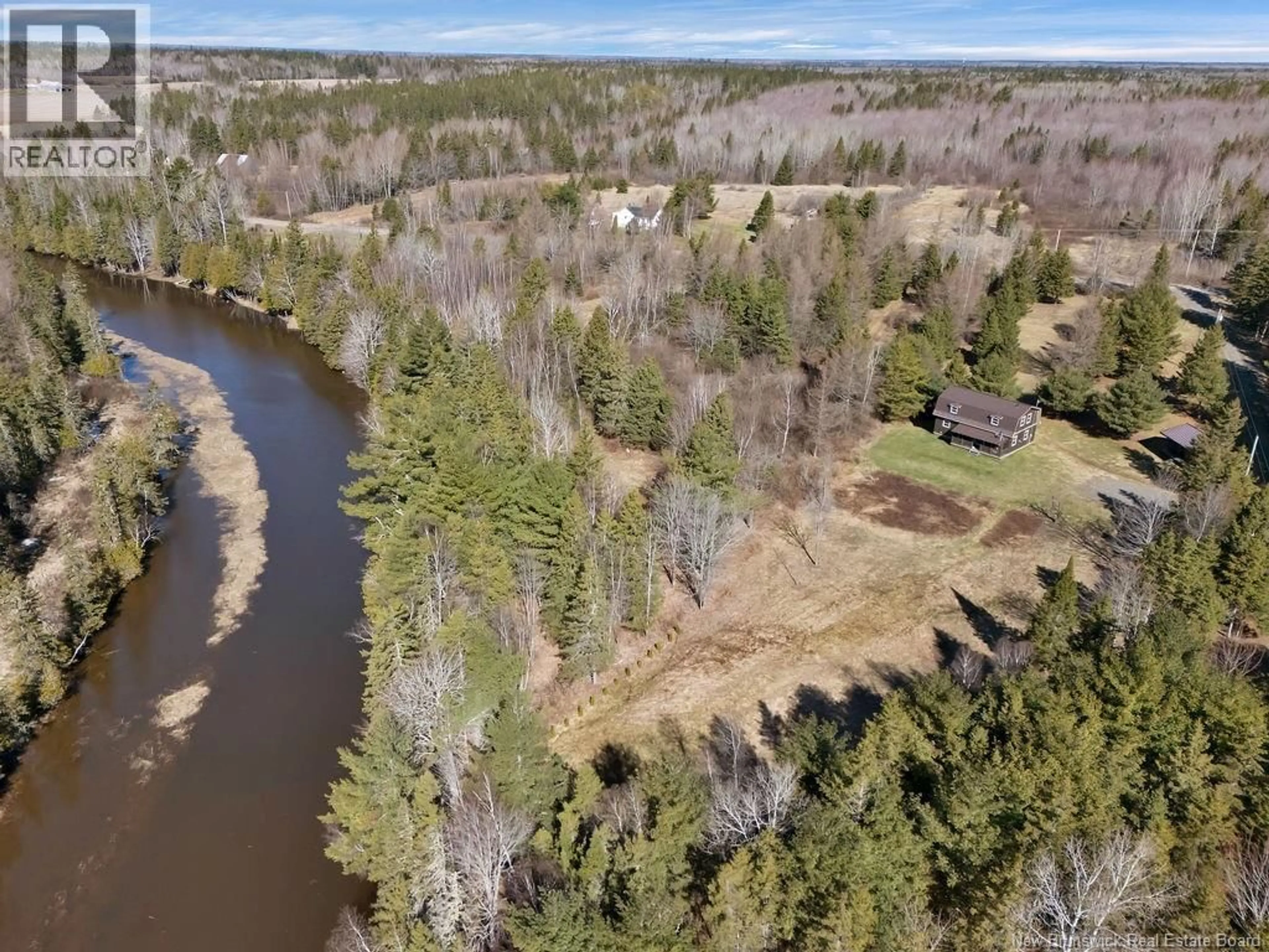 A pic from outside/outdoor area/front of a property/back of a property/a pic from drone, water/lake/river/ocean view for 1369 ROUTE 470, West Branch New Brunswick E1W5V5