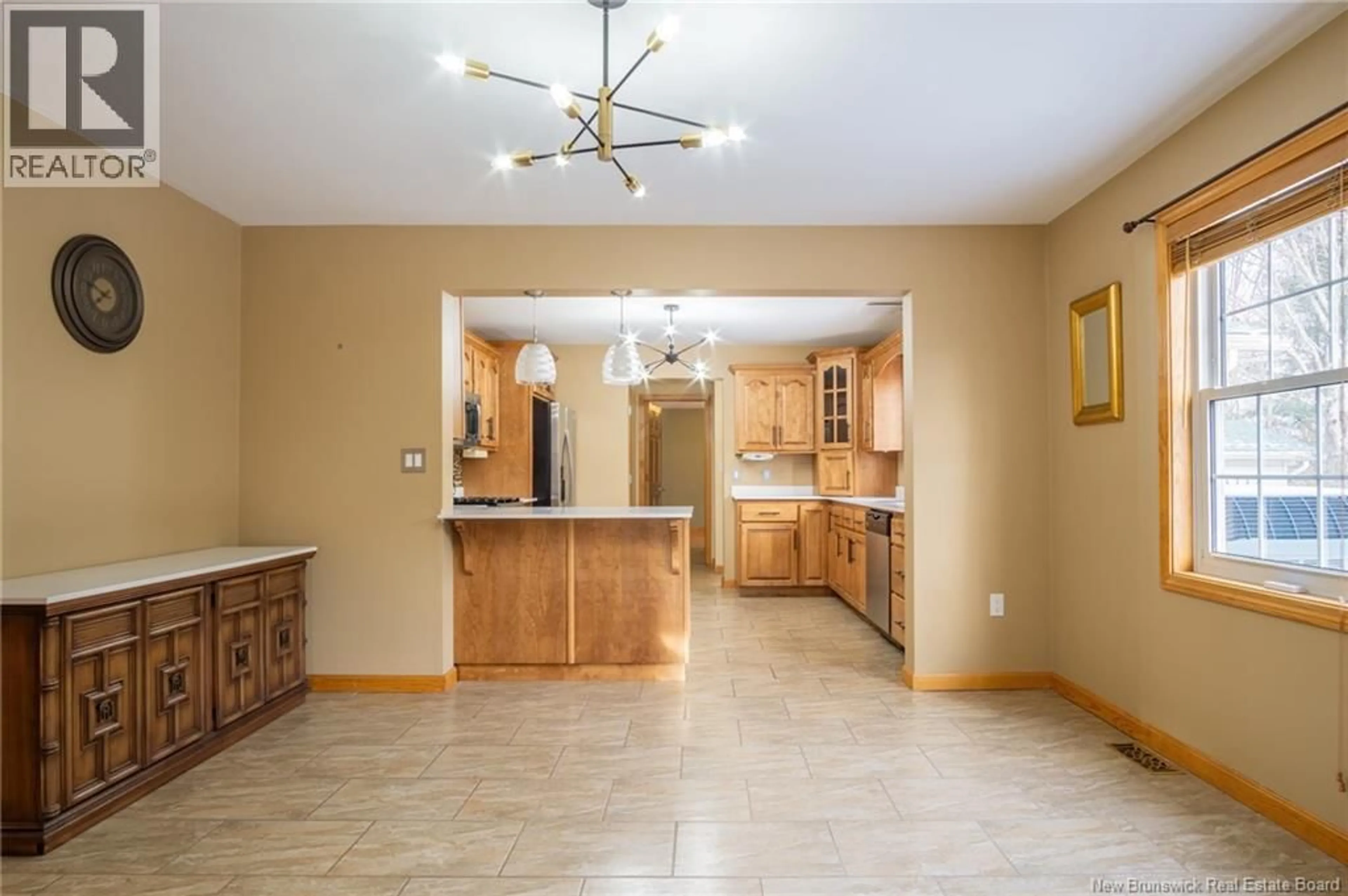 Open concept kitchen, ceramic/tile floor for 1 CLARK COURT, St. Stephen New Brunswick E3L3E4